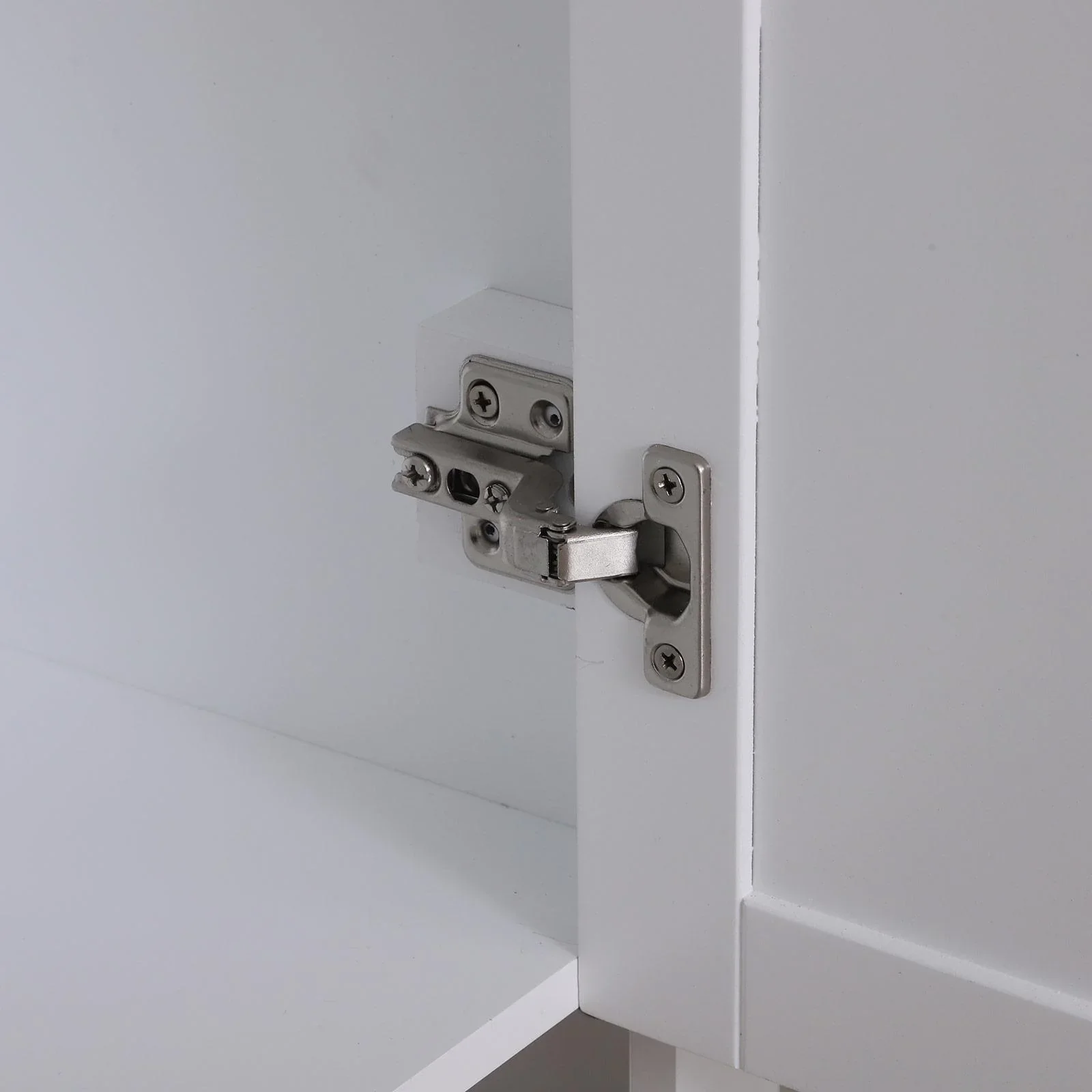 Badschrank Badmöbel Badezimmerschrnak Wandschrank 3 x Fach Holz Weiß 40 x 30 x 90 cm - 0