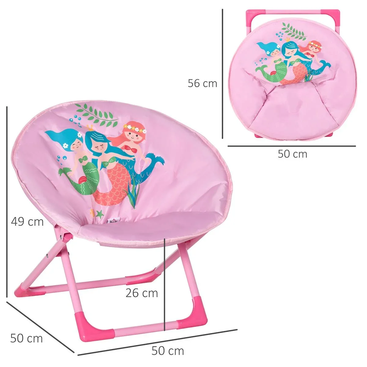 Campingstuhl Klappstuhl für Kinder drinnen und draußen für 3 bis 5 Jahre Ø50 x 49H cm - 3