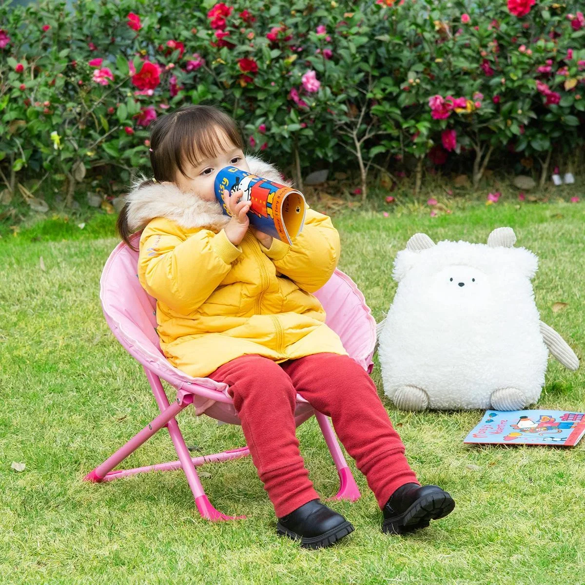 Campingstuhl Klappstuhl für Kinder drinnen und draußen für 3 bis 5 Jahre Ø50 x 49H cm - 4