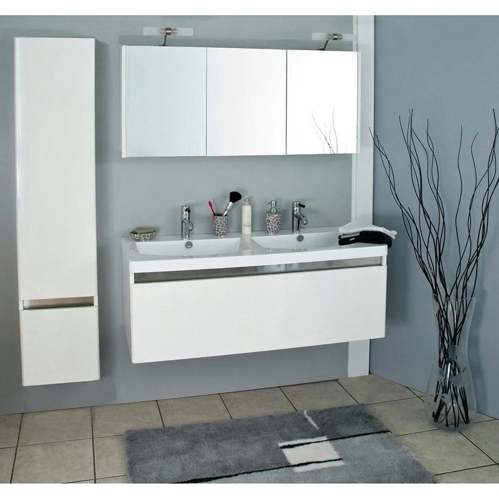 Badezimmermöbel Stripe 120cm - Weiss - 1