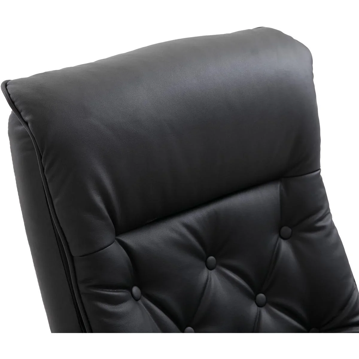 Chesterfield Sessel mit Hocker schwarz - 0