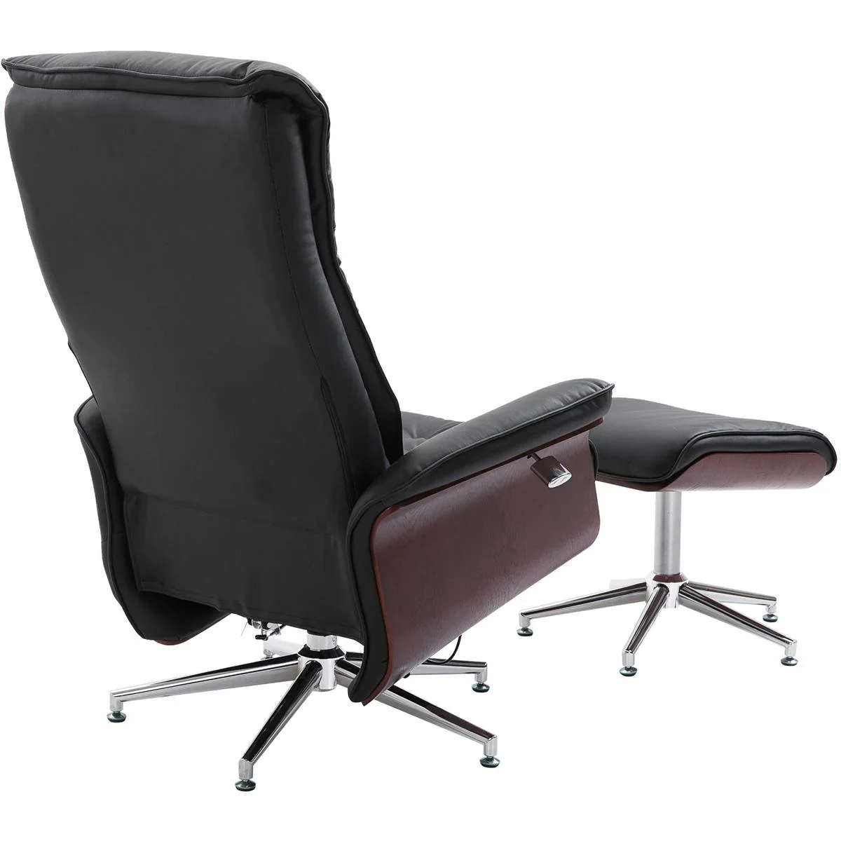 Chesterfield Sessel mit Hocker schwarz - 1