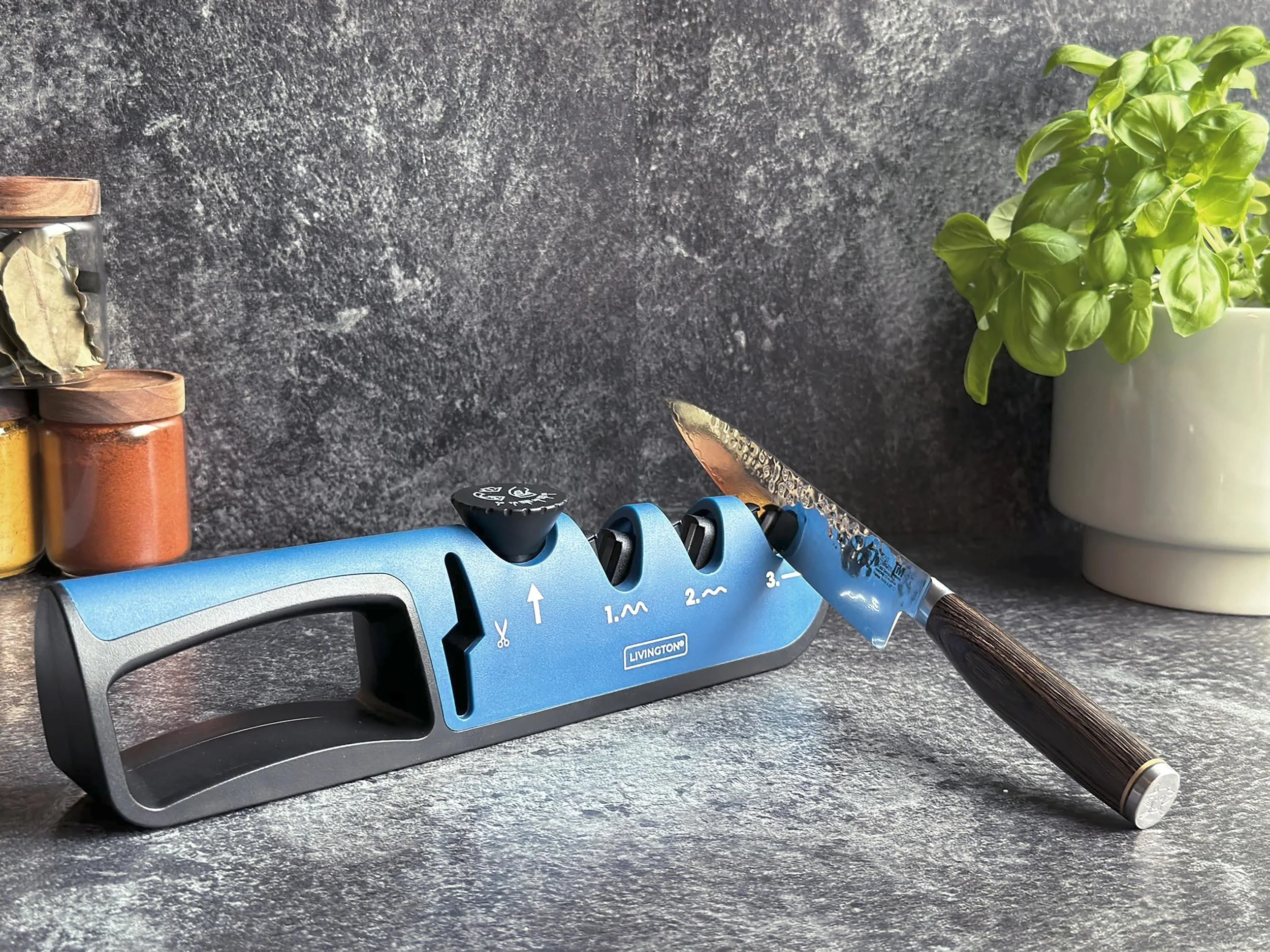 3 in 1 Messerschärfer "Blade Star", Messerschleifer mit Schärfwinkel-Regler - 2