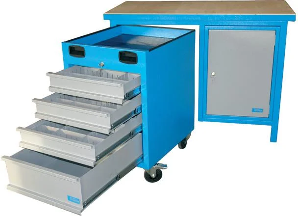 Werkbank 1200 SLT MULTI Tür und Unterrollcontainer, abschließbar - 1