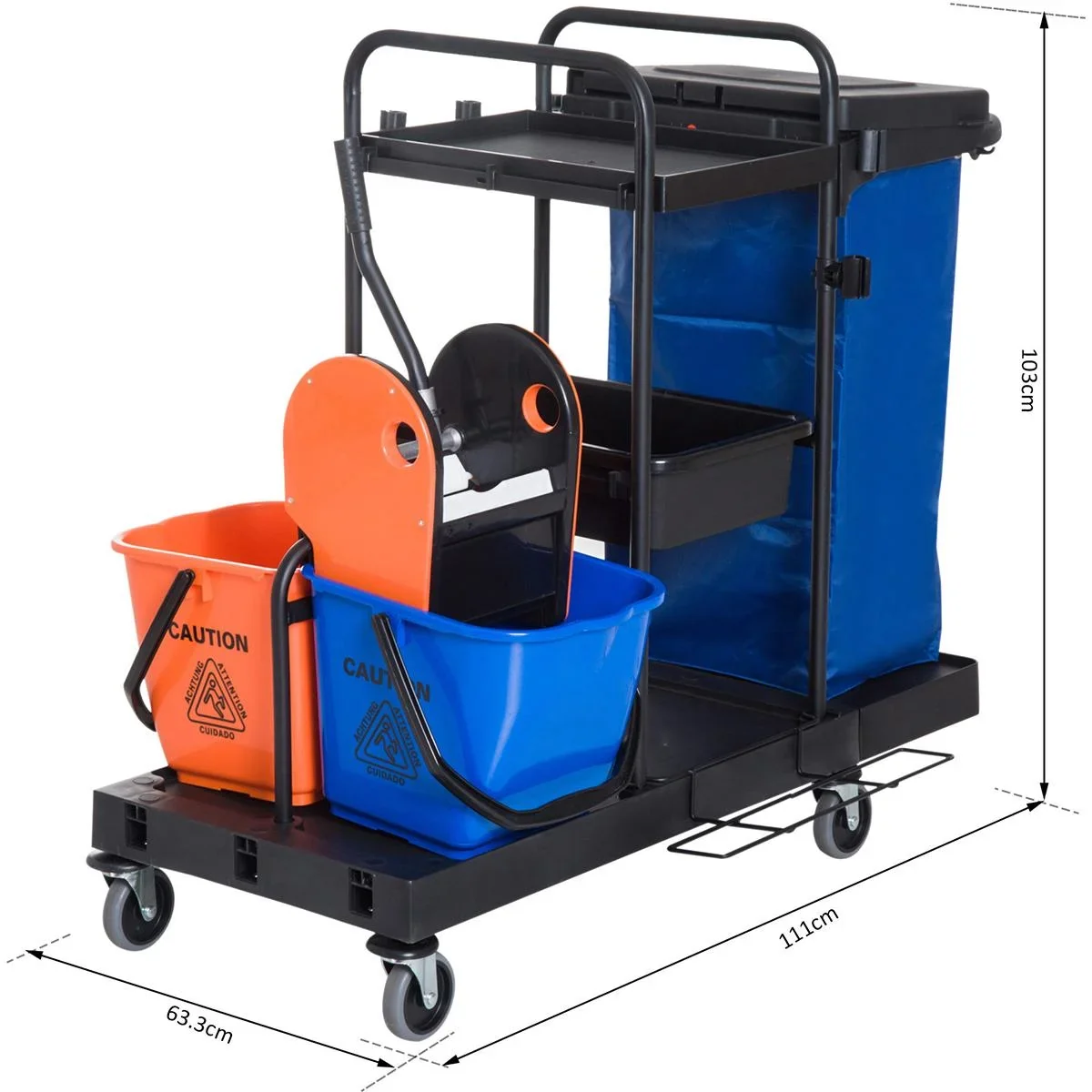 Putzwagen mit 4 leichtgängigen Rollen - 2