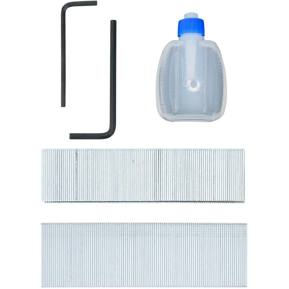 2in1 Druckluftnagler und Tacker mit Koffer + Nägel + Sechskant + Öl - 2