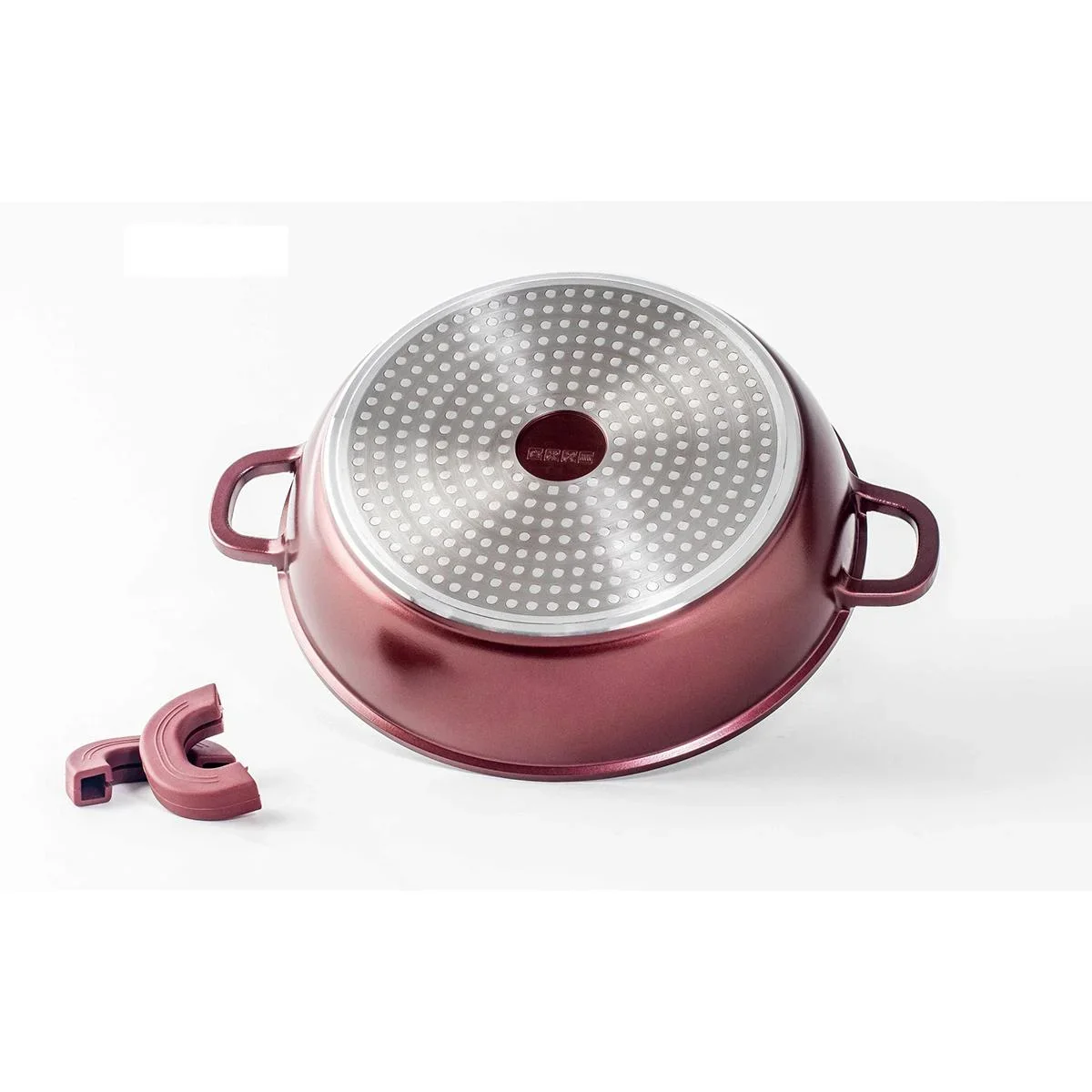 Platin-Bräter - Antihaftbeschichtung - 24cm - Burgunderrot - 0