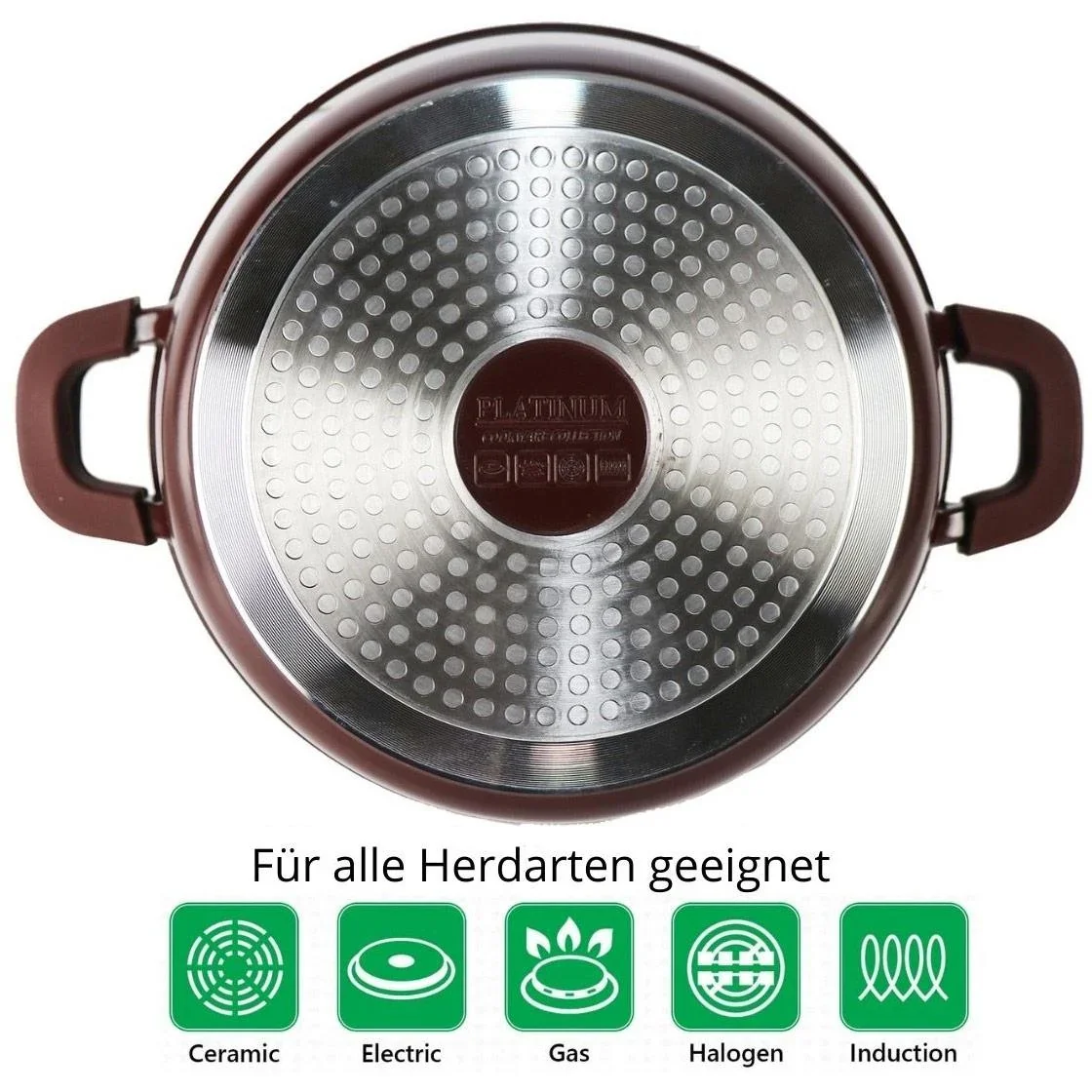 Platin-Bräter - Antihaftbeschichtung - 24cm - Burgunderrot - 5