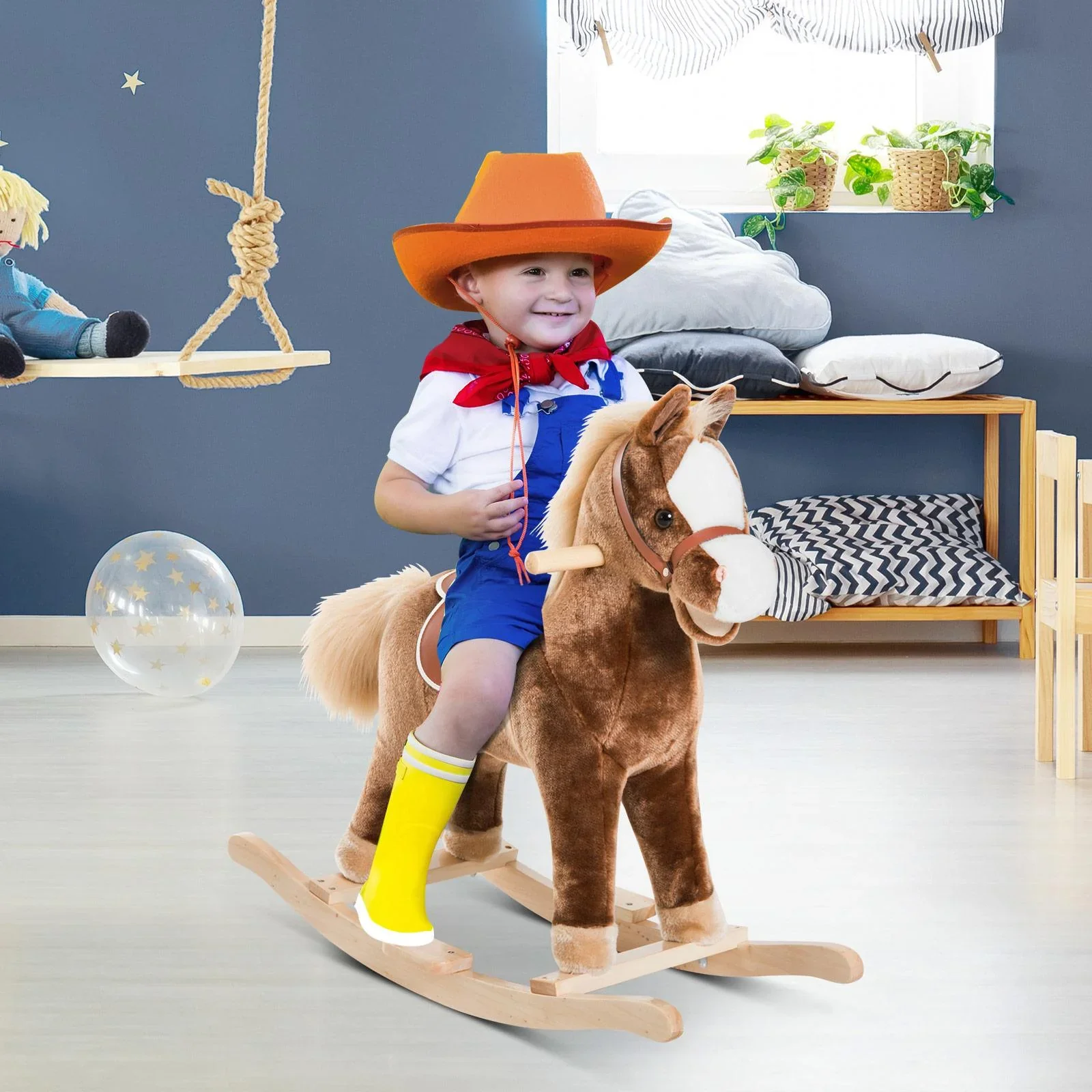 Plüsch-Schaukelpferd für Kinder - 0