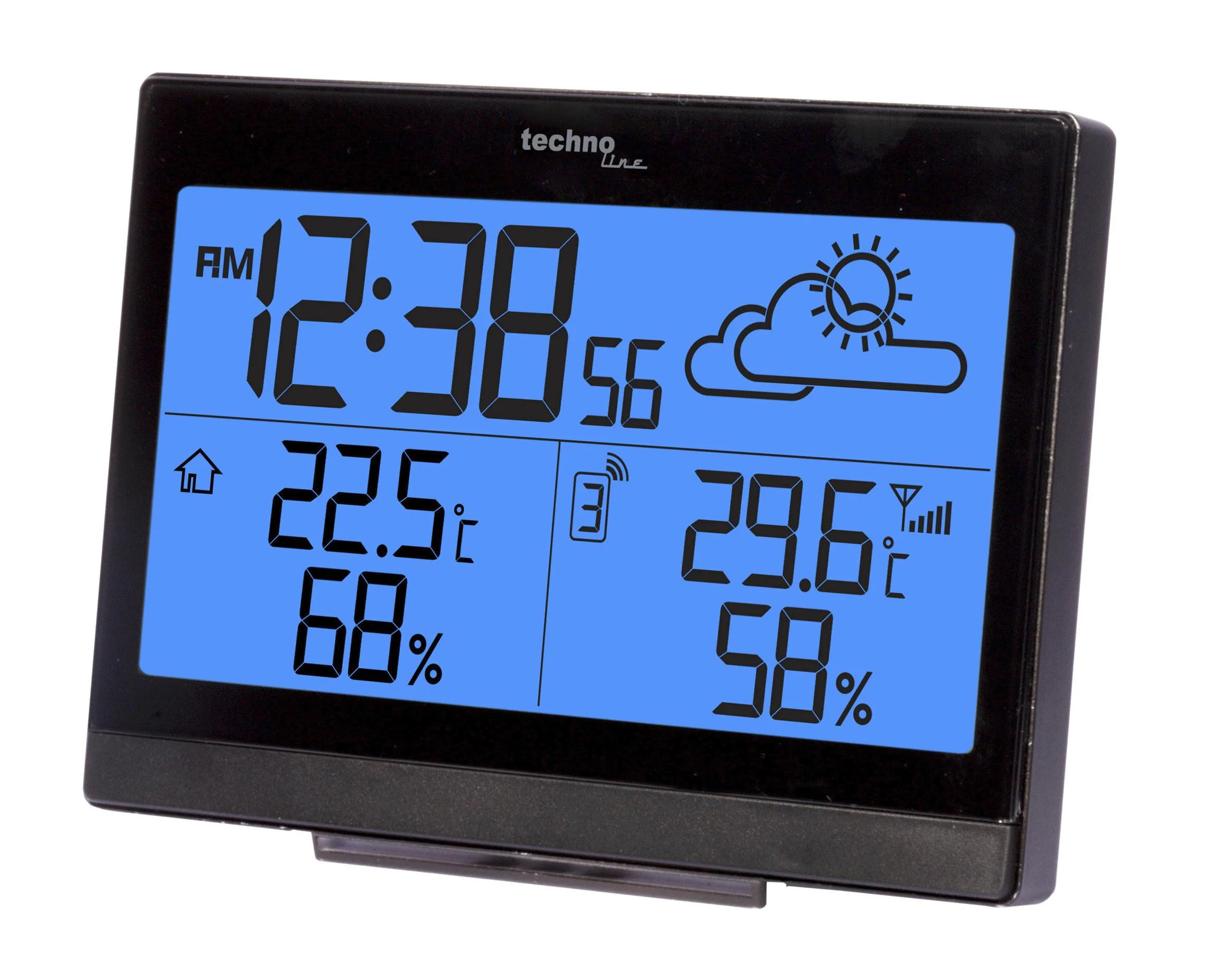 Funkuhr mit Wetteranzeige + Weckalarm incl. Außensensor - 0