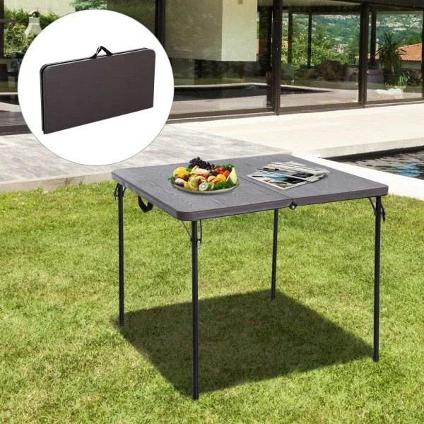 Klapptisch Campingtisch 86x86cm Metall Kaffeebraun - 6