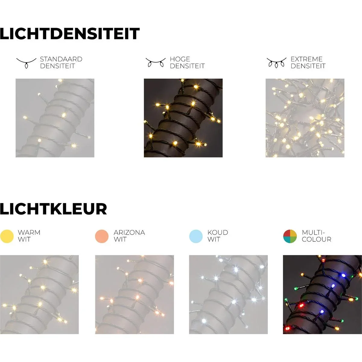 Vellight Weihnachtsbeleuchtung - 8m - 120 LEDs - Mehrfarbig - Innen & Außen - 6