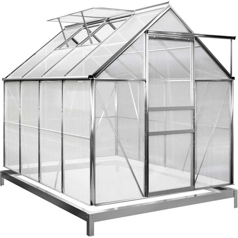 Aluminium-Gewächshaus 7,6 m³ mit Fundament - 1