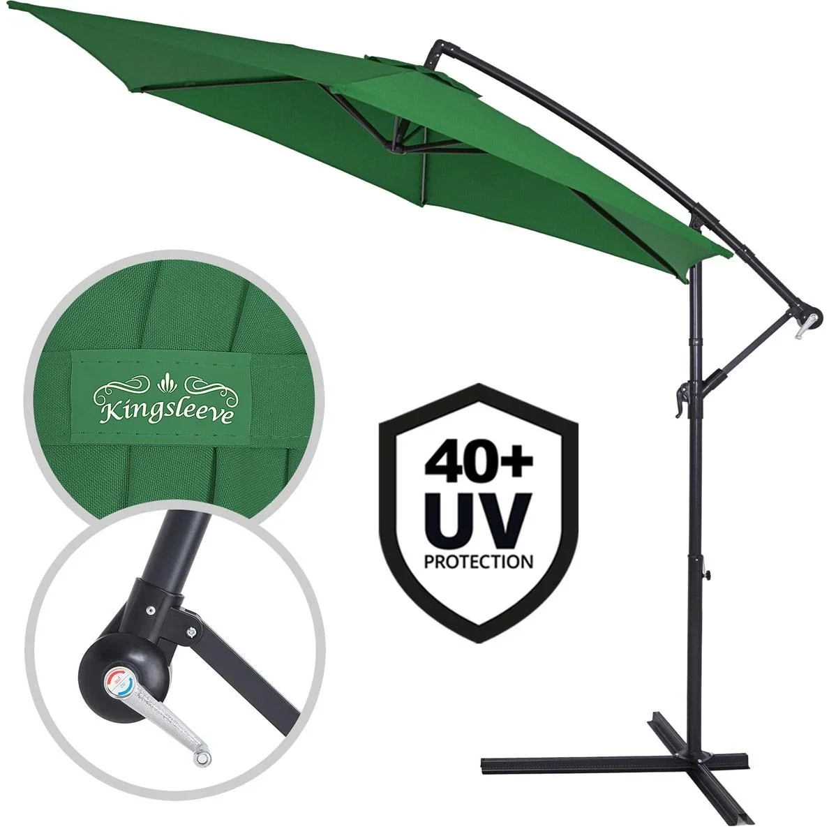 Sonnenschirm Aluminium Ø 300cm grün mit UV-Schutz 40+ - 3