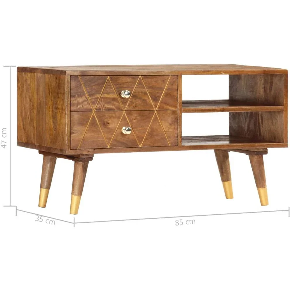 TV-Schrank 85x35x47 cm Mango-Massivholz - 0