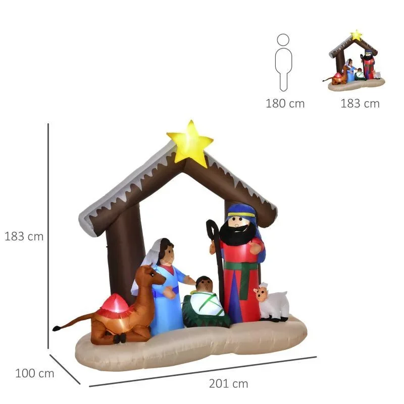 Aufblasbarer Weihnachtsbogen Bibel-Bogen von Jesus' Geburt Weihnachtsdekoration 1,8 m - 0
