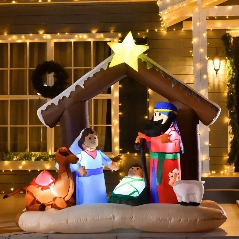 Aufblasbarer Weihnachtsbogen Bibel-Bogen von Jesus' Geburt Weihnachtsdekoration 1,8 m - 2