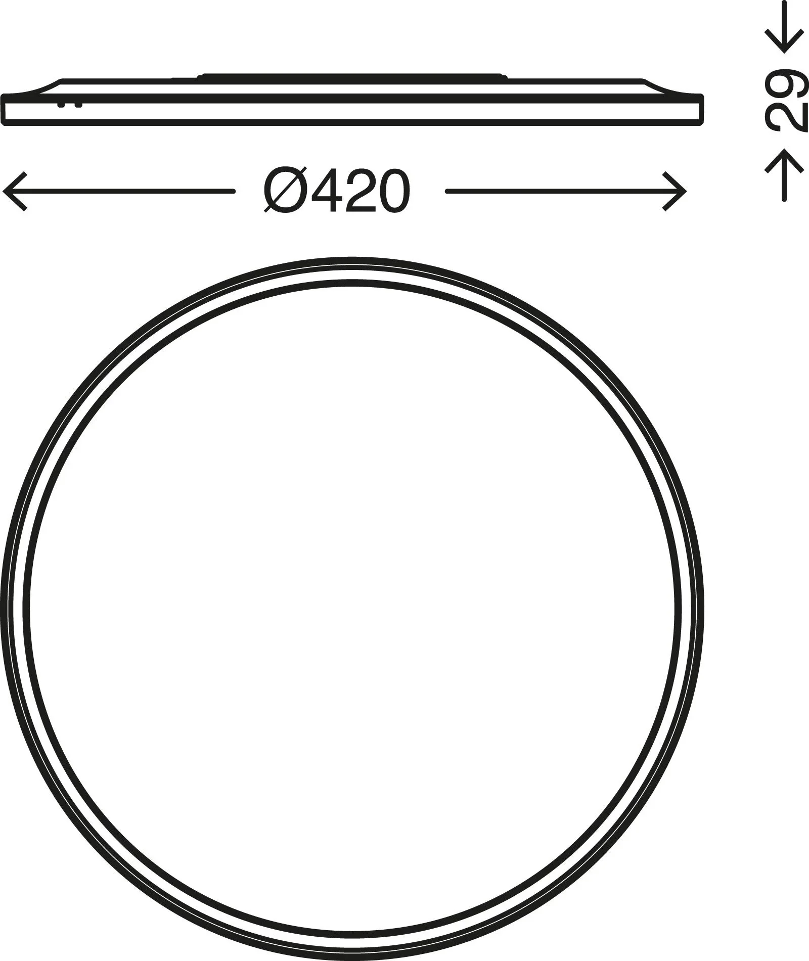 Ultraflaches LED Panel, rund, Ø 42 cm, 3000 Lumen, 22 Watt, weiß - 1