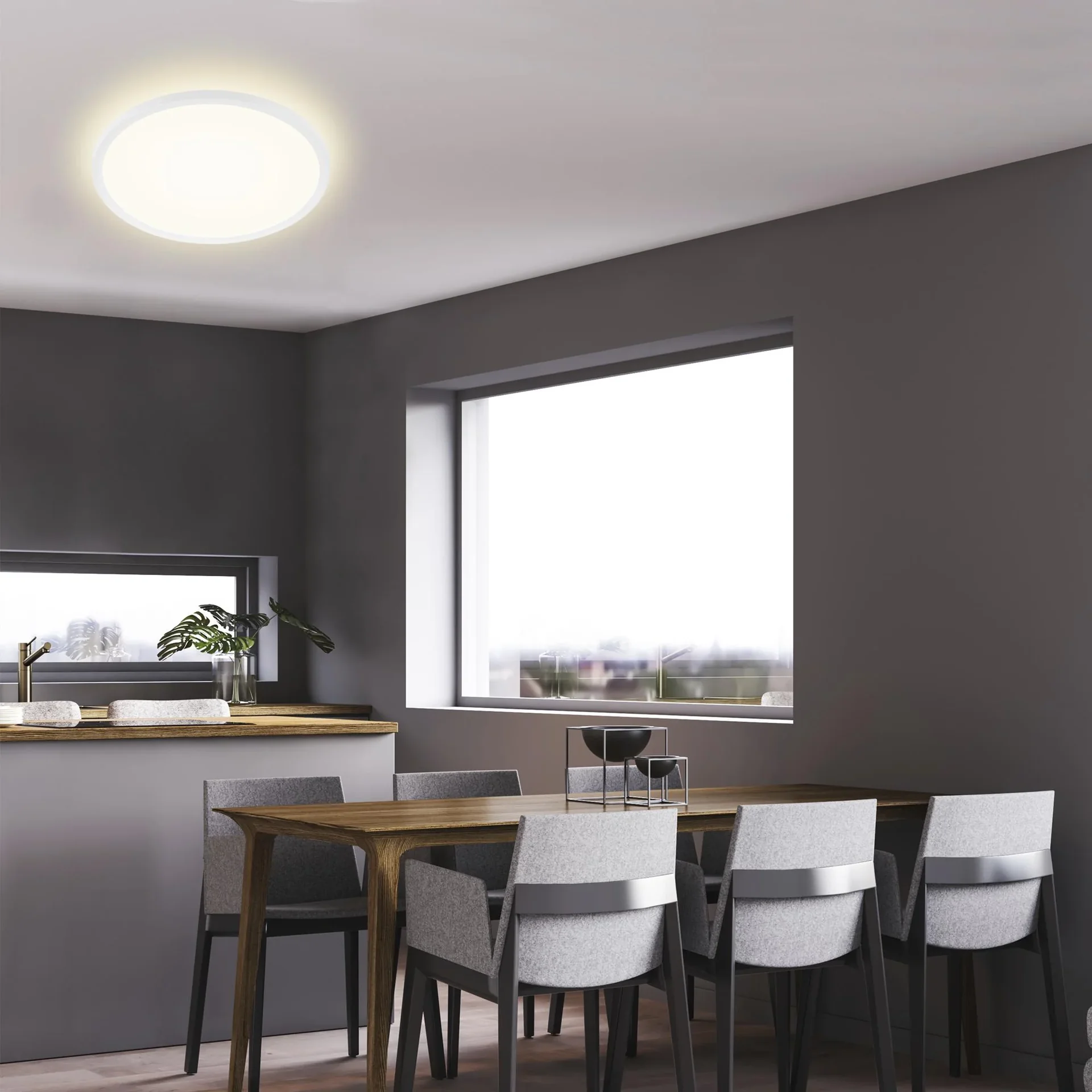 Ultraflaches LED Panel, rund, Ø 42 cm, 3000 Lumen, 22 Watt, weiß - 6