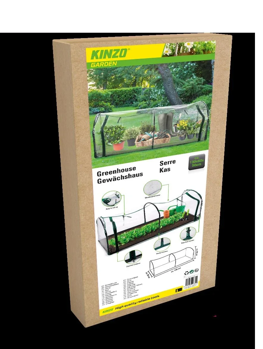 Folien-Gewächshaus, grün, Abmessungen 60 x 50 x 130 cm - 0