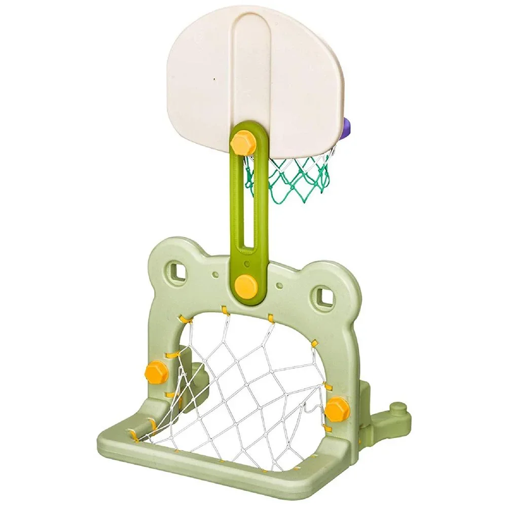 2 in 1 Fußball Basketball Basketballkorb Kinder Spielzeug Ball Grün L61 x B53 x H99 cm - 4