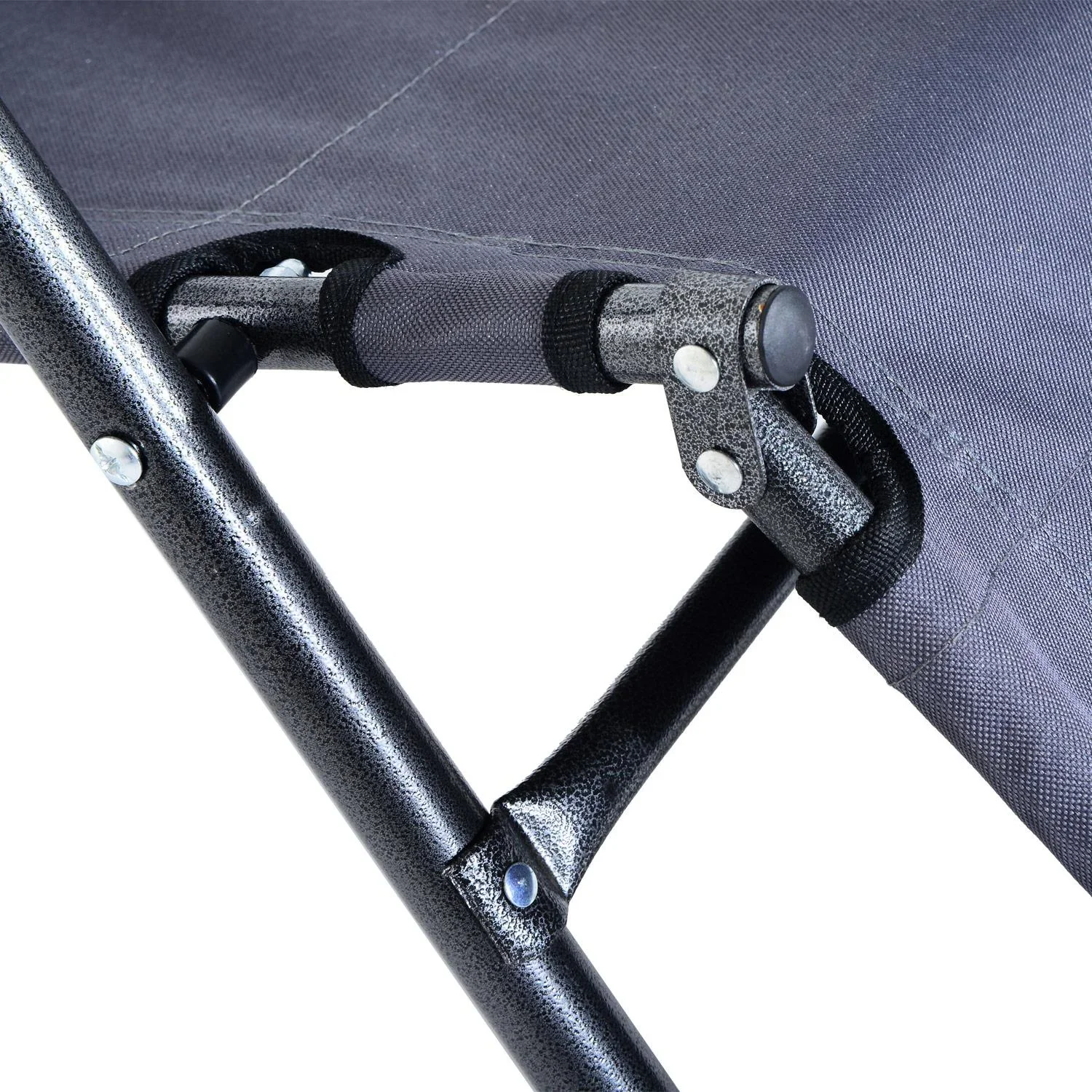 Sonnenliege Strandliege Gartenliege Relaxliege klappbar mit Kissen Strand Metall + Oxfordstoff Grau 135 x 60 x 89 cm - 0