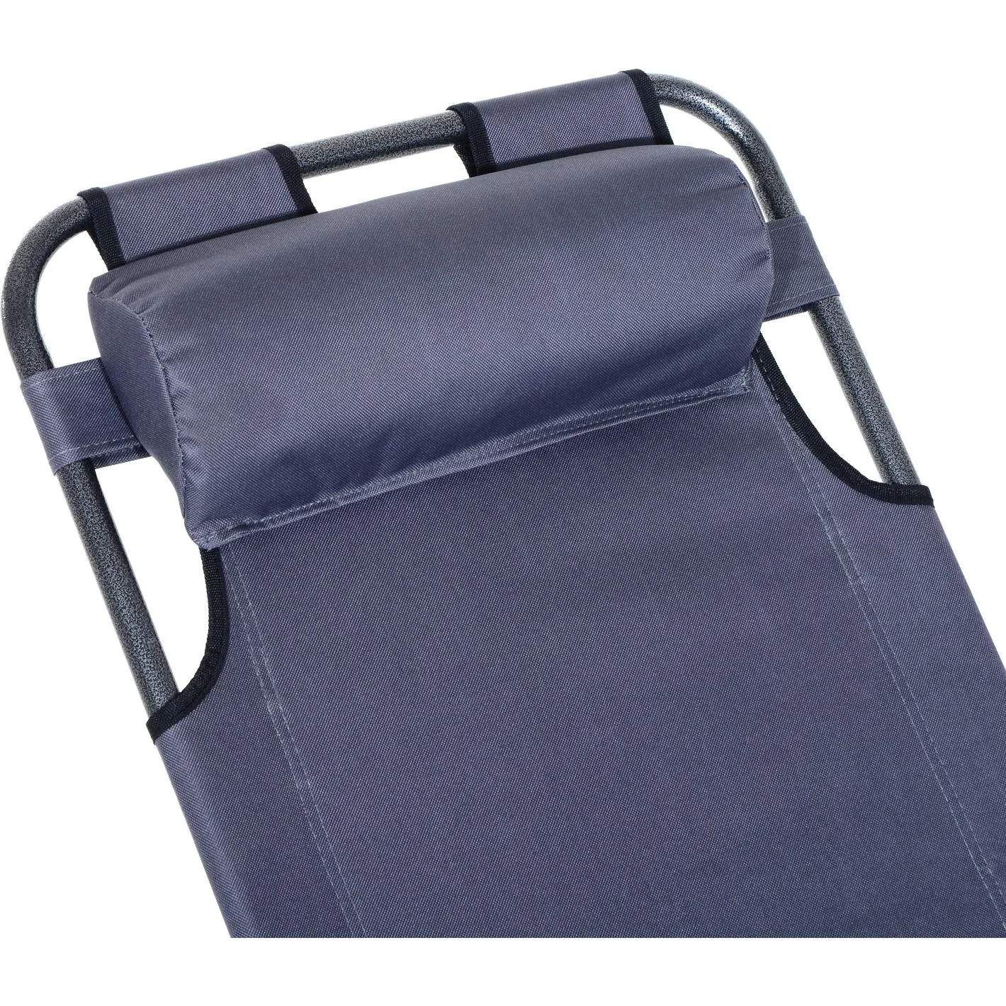Sonnenliege Strandliege Gartenliege Relaxliege klappbar mit Kissen Strand Metall + Oxfordstoff Grau 135 x 60 x 89 cm - 6