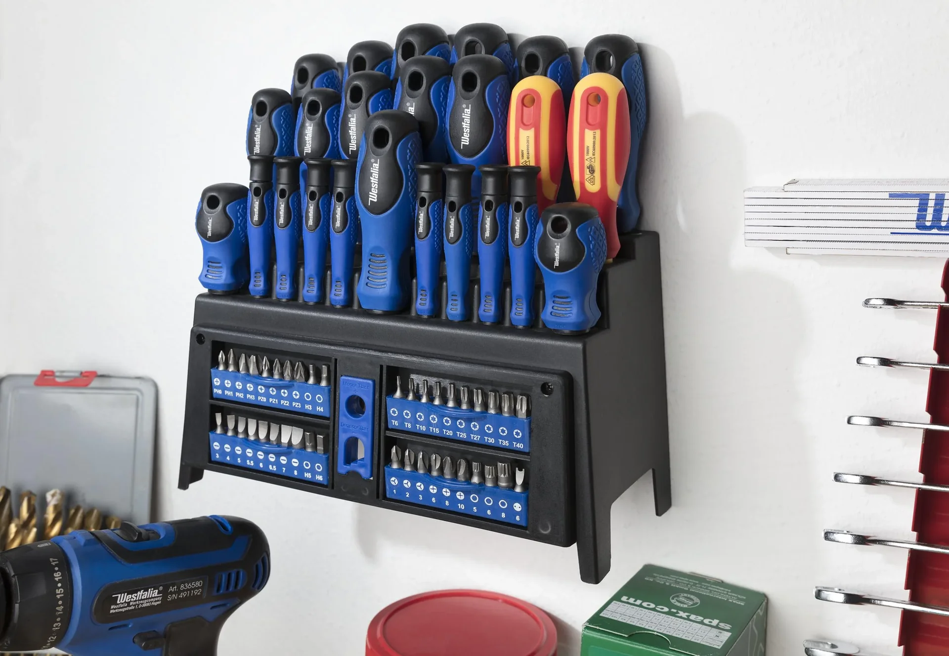 Schraubendreher-und Bit-Satz mit Halterung 65-teilig mit 2 VDE Schraubendrehern - 9