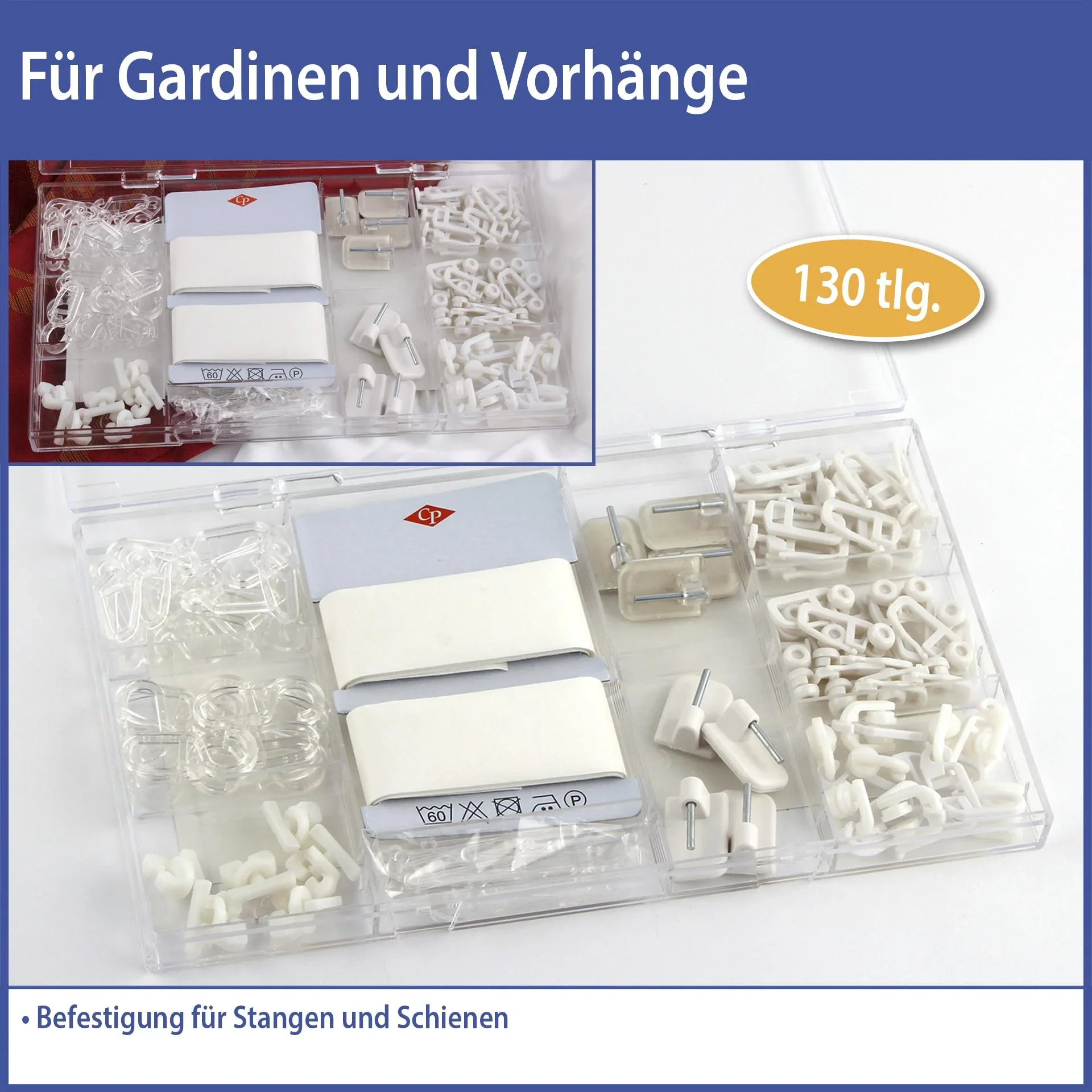 Gardinen-Zubehör-Set, 130-teilig - 0