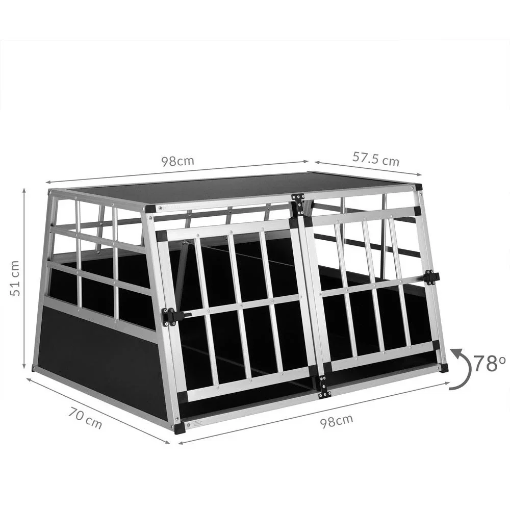 Hundetransportbox XL 98x70x51cm Aluminium - 3