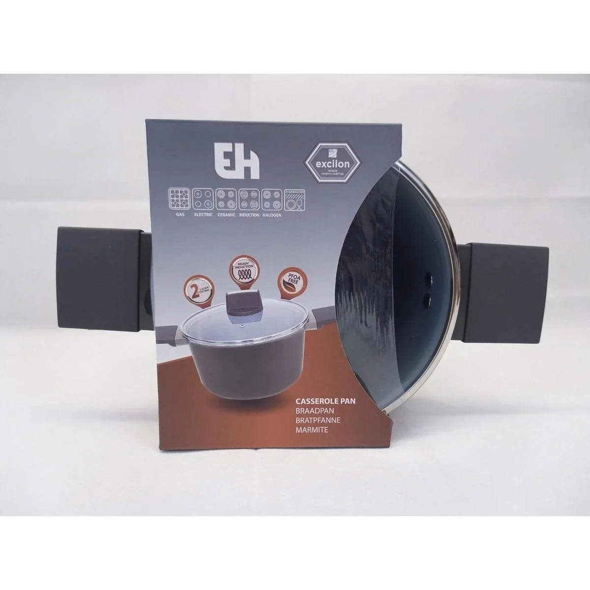 Kasserolle - Eintopf mit Deckel - 20 cm - Schwarz Kasserolle - Eintopf mit Deckel - 20 cm - Schwarz - 6