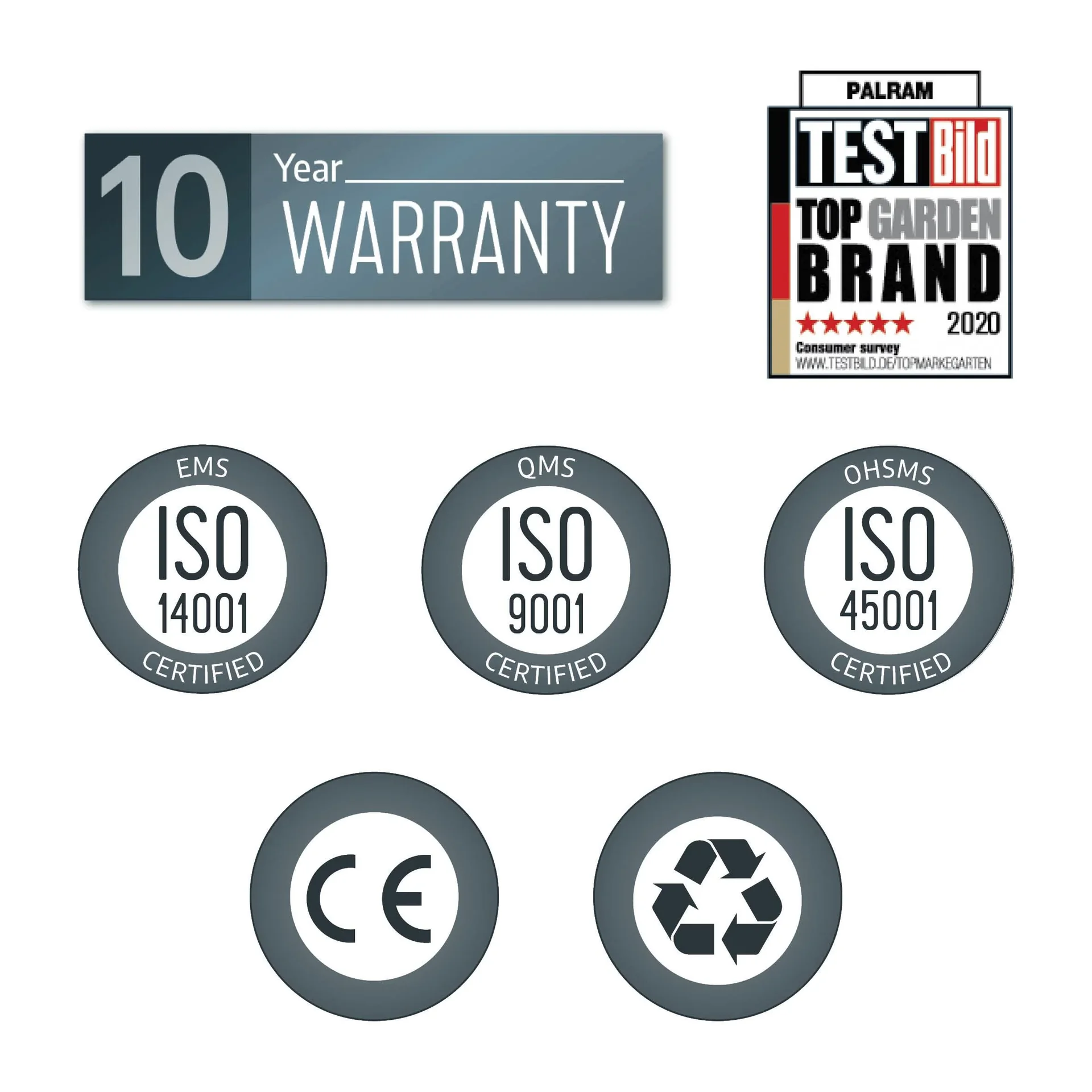 Pavillon „Palermo™ 3000“, Anthrazit, 295 x 295 x 276 cm - 1