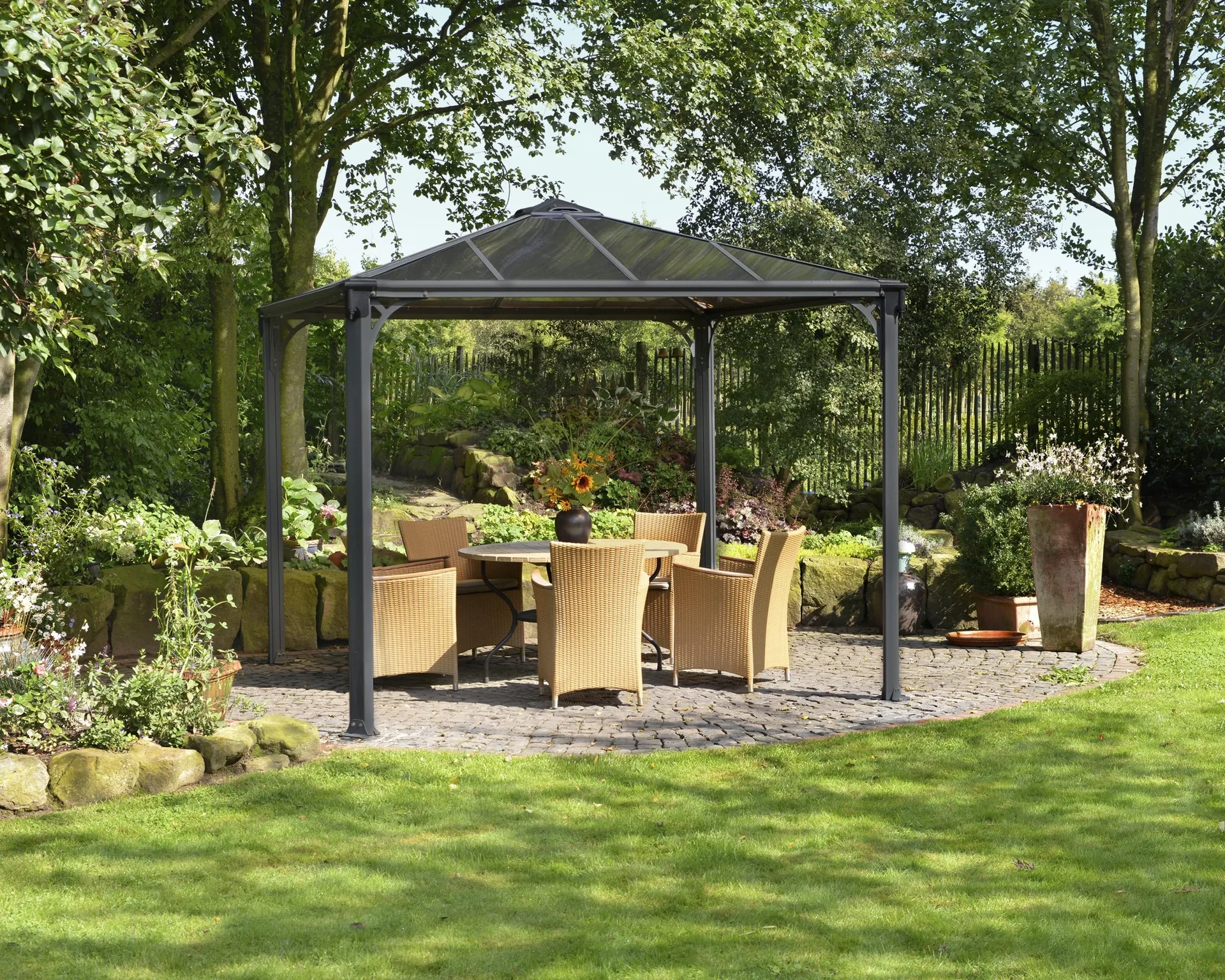 Pavillon „Palermo™ 3000“, Anthrazit, 295 x 295 x 276 cm - 2