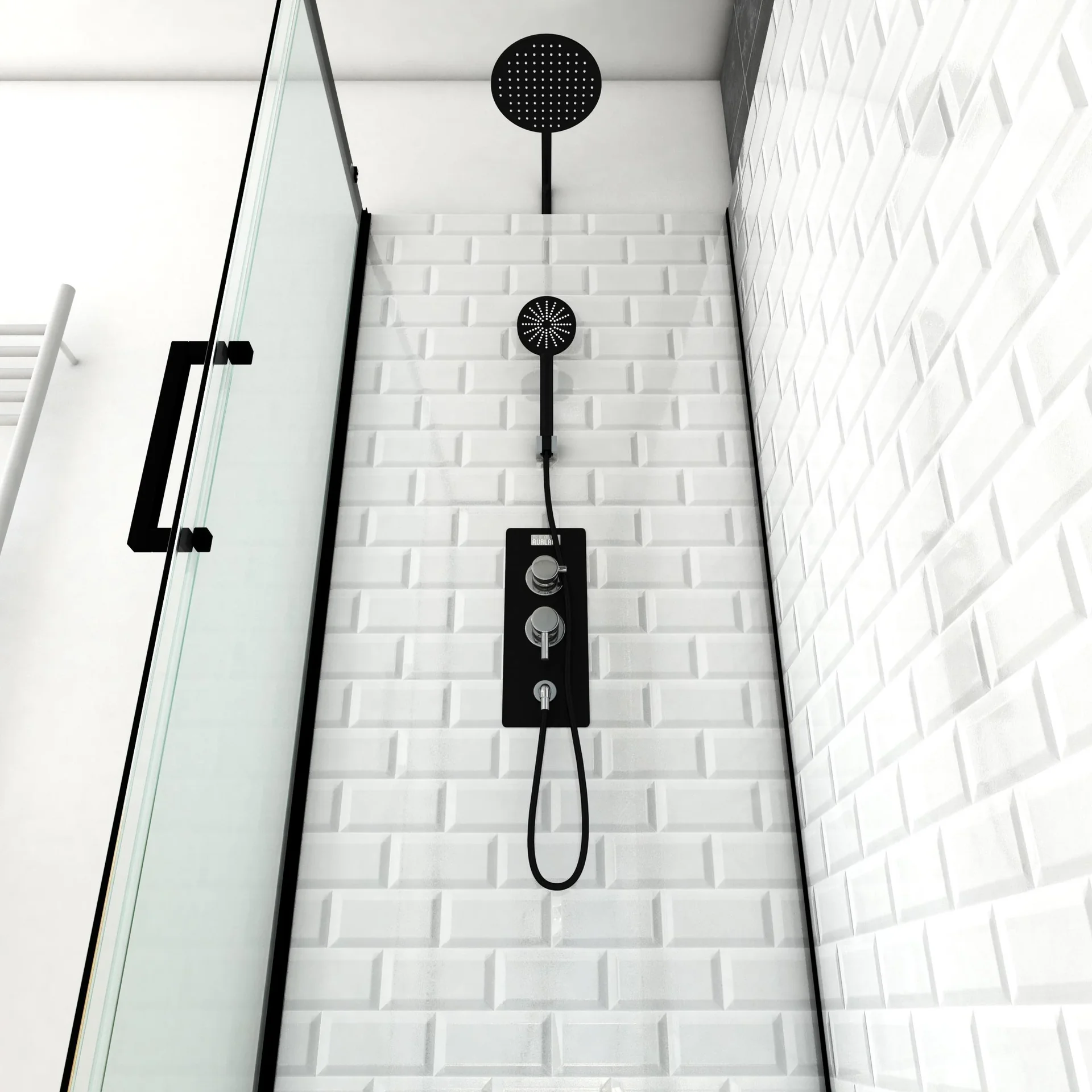 Komplettdusche "White Stone" 80 x 110 x 230 cm - 2