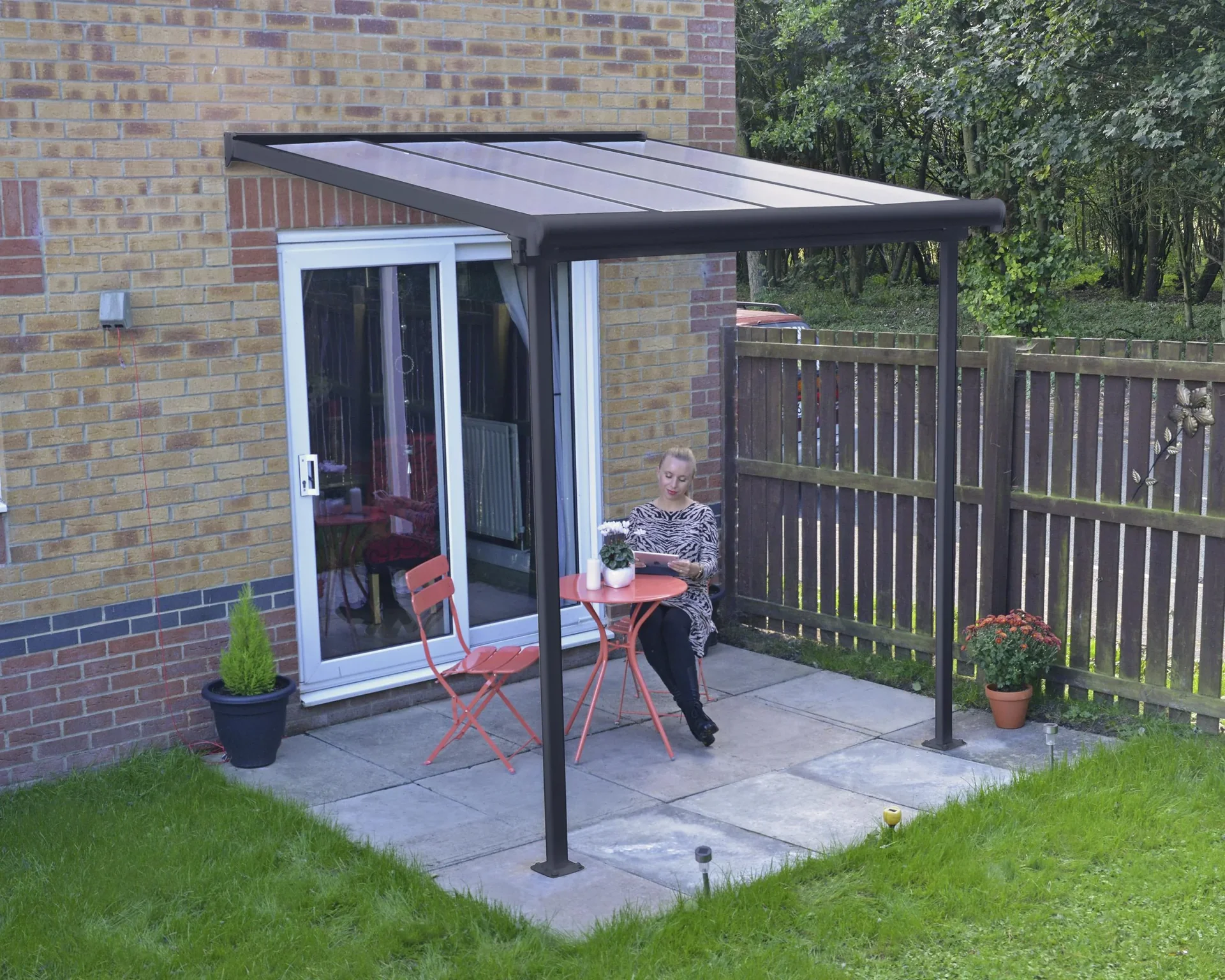 Terrassendach Sierra 230 x 230 cm grau - 6