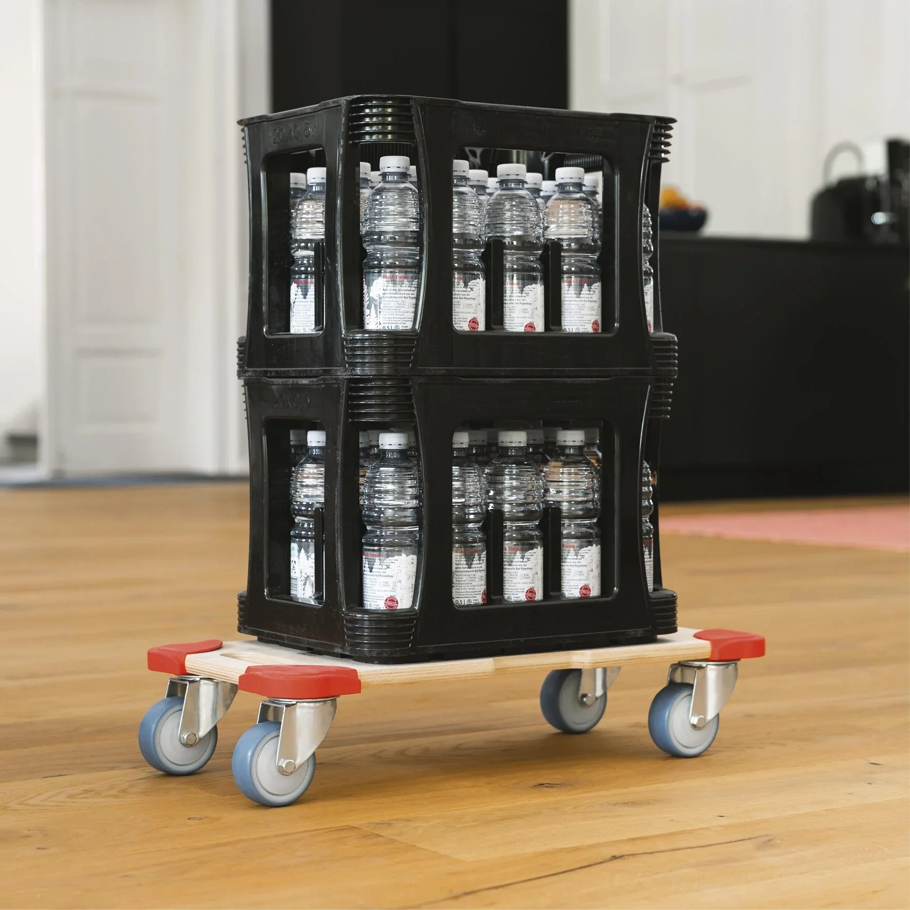 Transporthilfe MM 1322, 59 x 29 x 11 cm, softe Rollen Ø 80 mm Kugellager, Kantenschutz Multiplex FSC®, Tragkraft 400 kg - 1