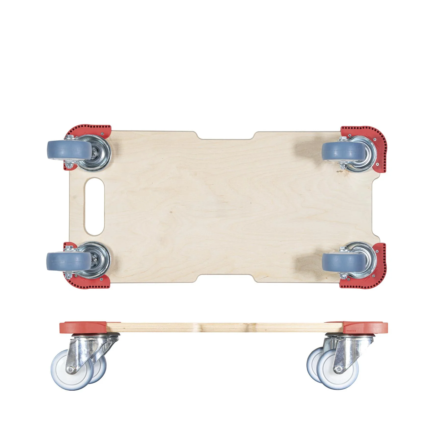 Transporthilfe MM 1322, 59 x 29 x 11 cm, softe Rollen Ø 80 mm Kugellager, Kantenschutz Multiplex FSC®, Tragkraft 400 kg - 6