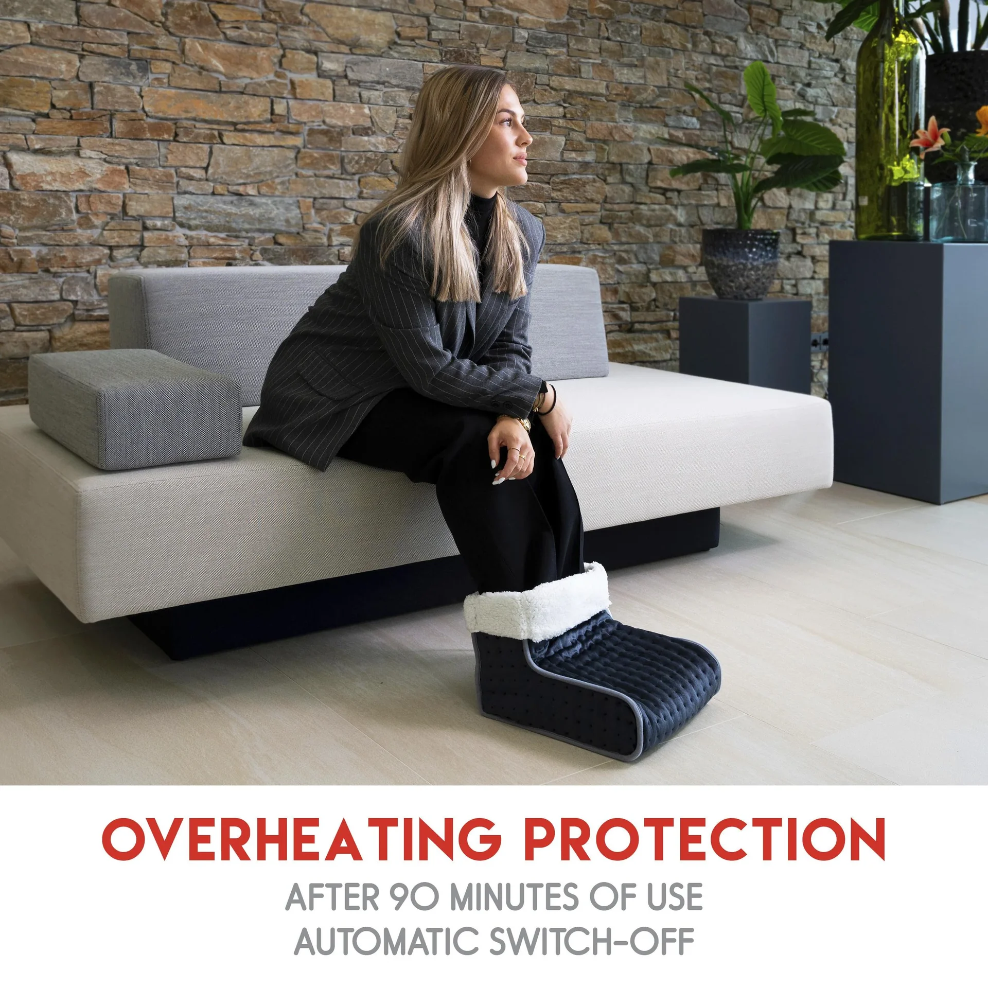 Elektrischer Fußwärmer, dunkelgrau - 0