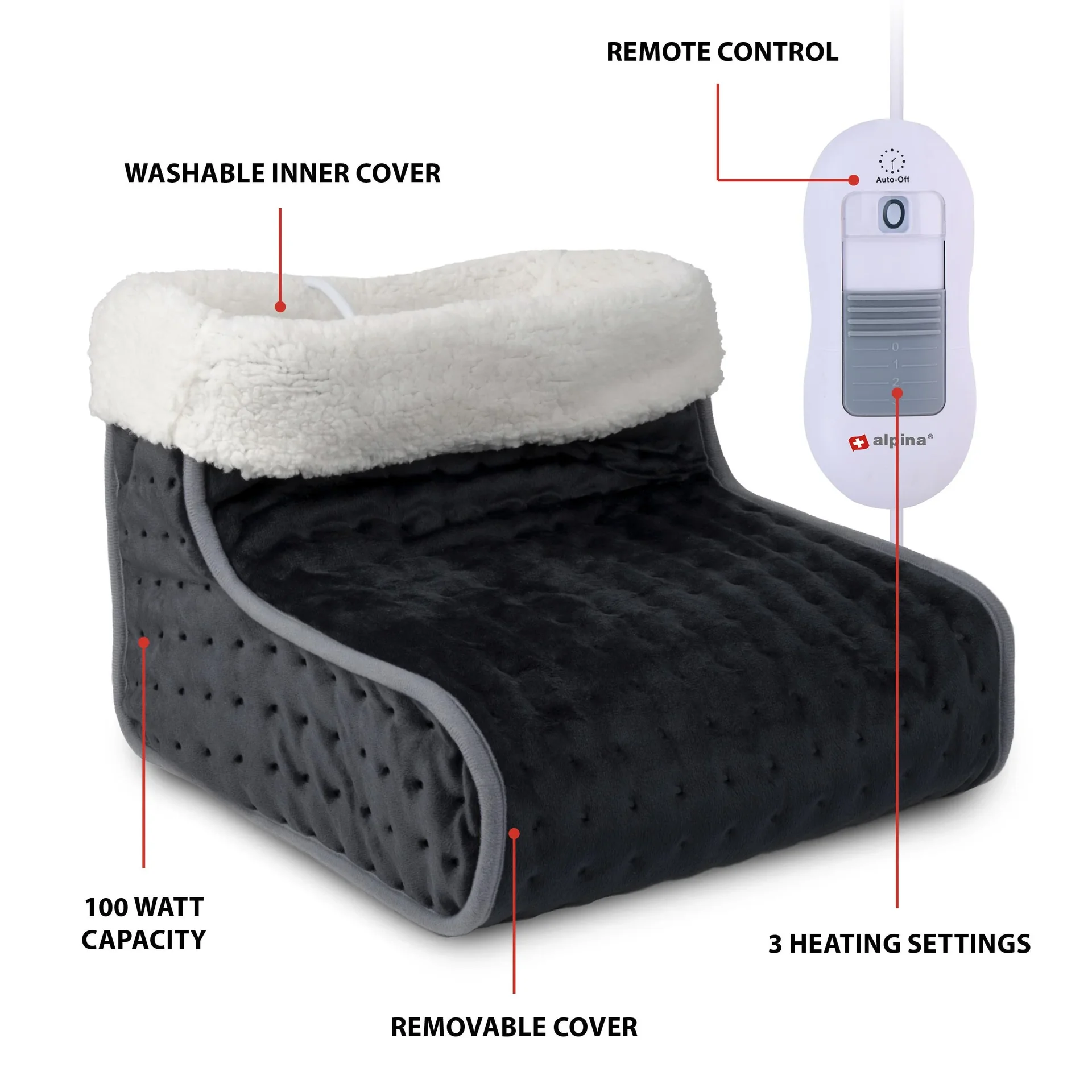 Elektrischer Fußwärmer, dunkelgrau - 5