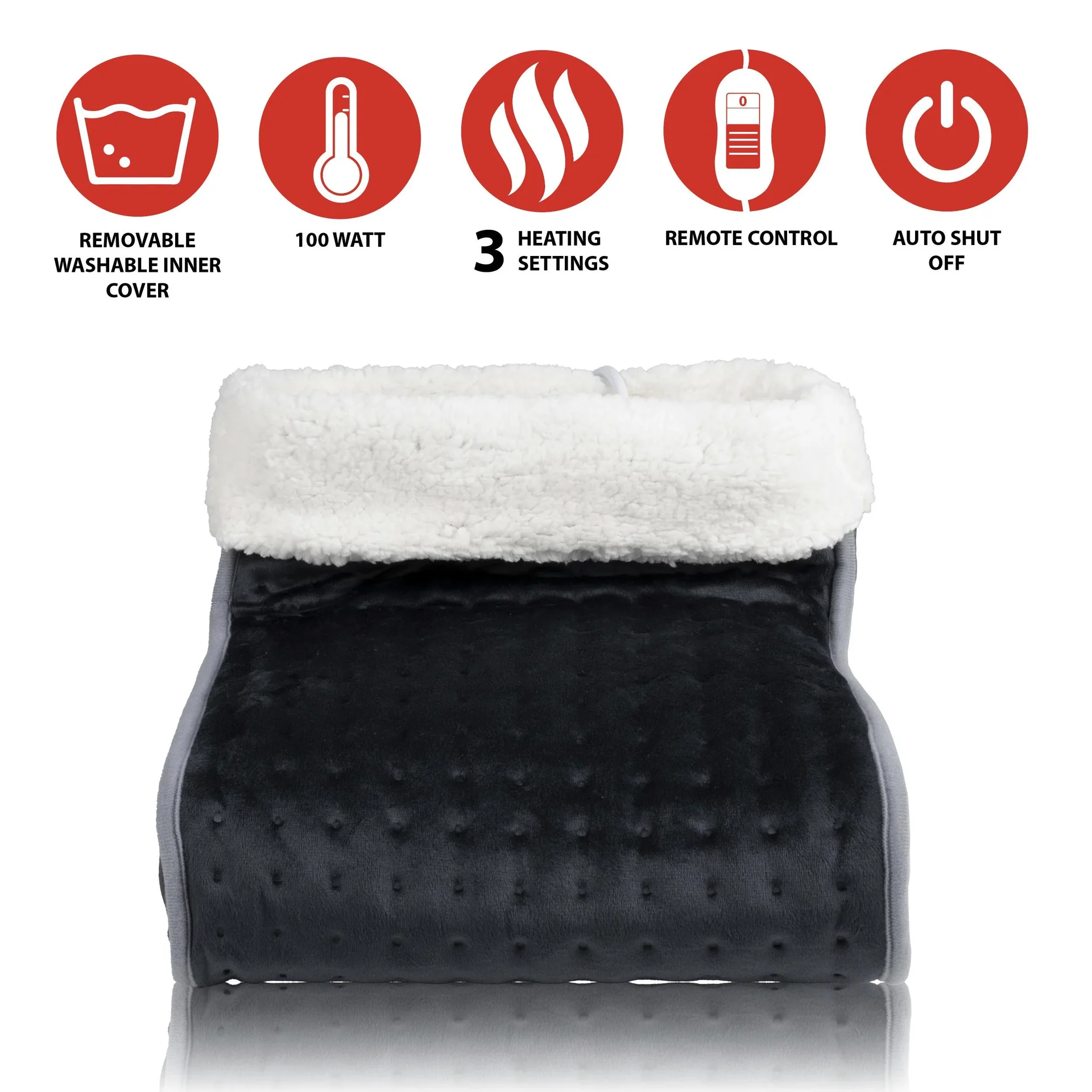 Elektrischer Fußwärmer, dunkelgrau - 7