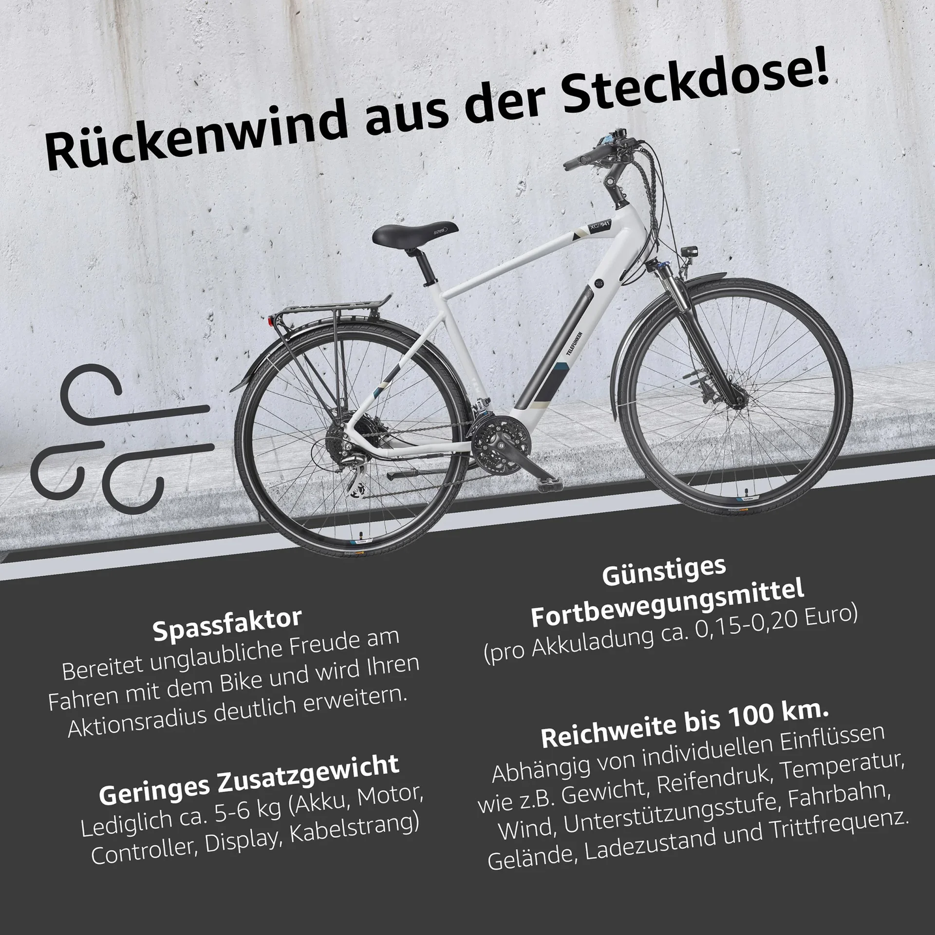 Herren Alu Trekking E-Bike, 28 Zoll, Rahmenhöhe 50 cm, 24-Gang Kettenschaltung, kreide, XC941 Expedition - 0