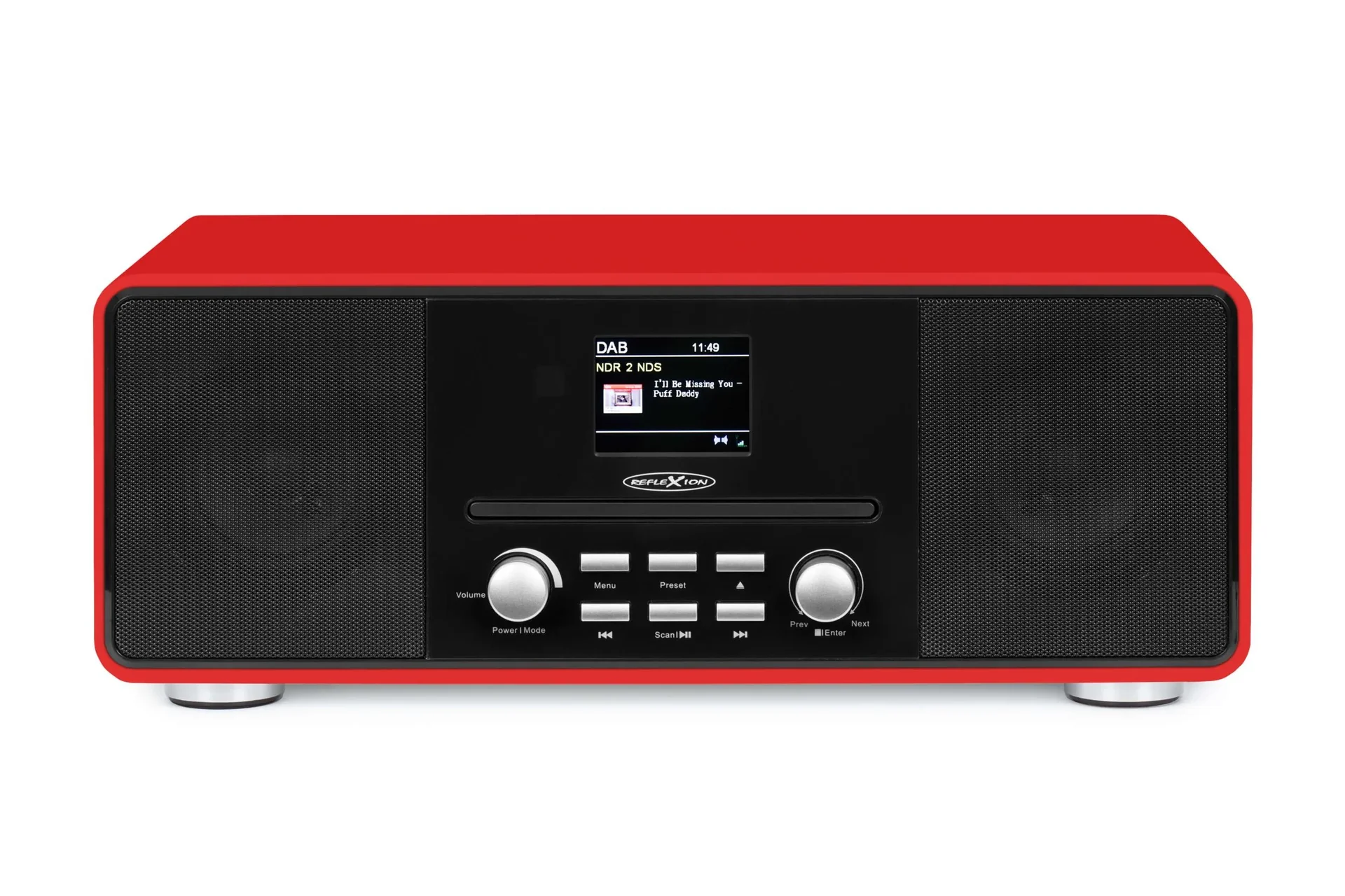 Design DAB+/UKW-Radio mit Bluetooth, CD, USB, AuxIn, Encoding, rot, HRA19DAB/RD - 0
