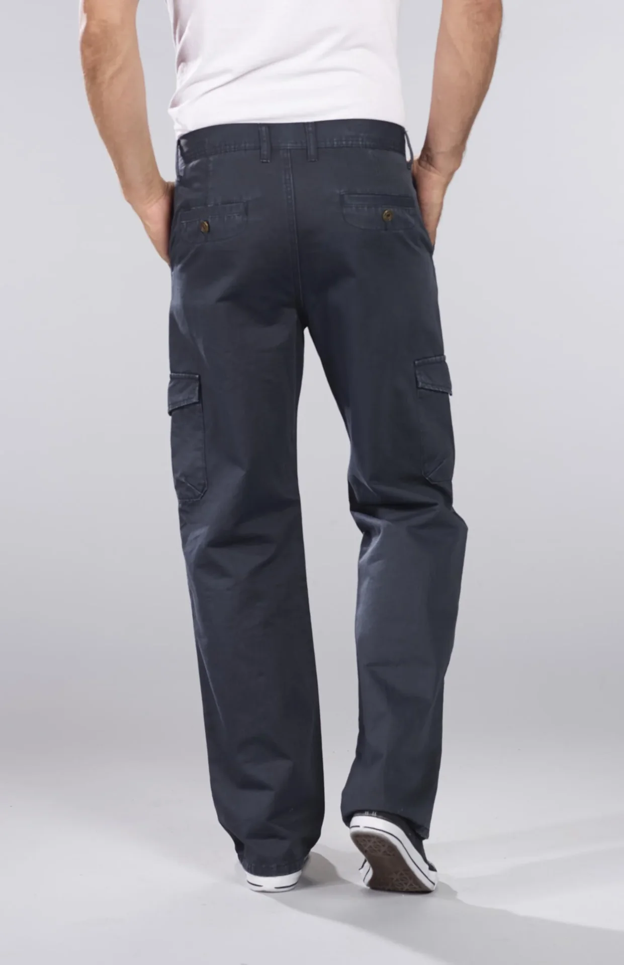 Cargohose aus Baumwolltwill, Farbe blau/grau, Gr.60 - 5