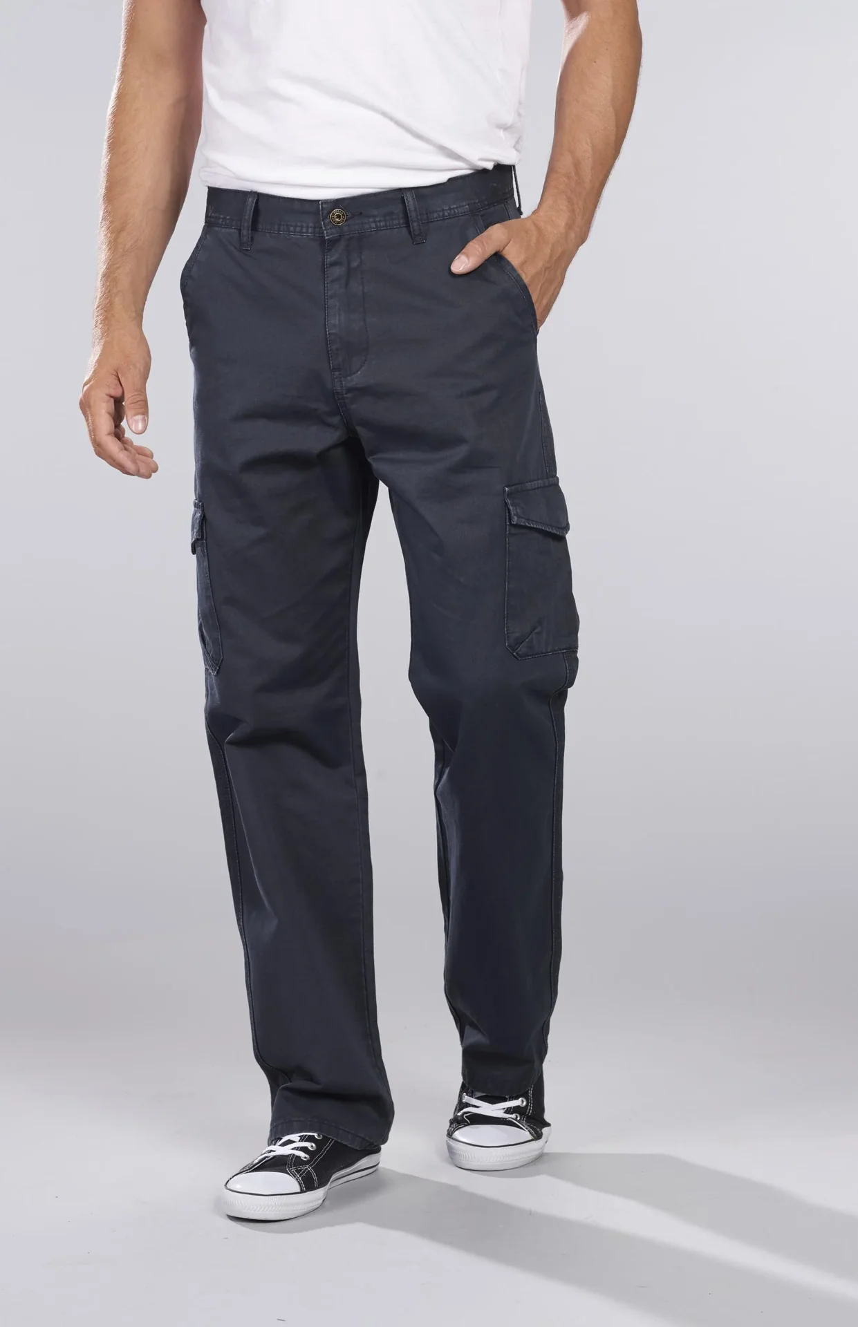 Cargohose aus Baumwolltwill, Farbe blau/grau, Gr.60 - 7