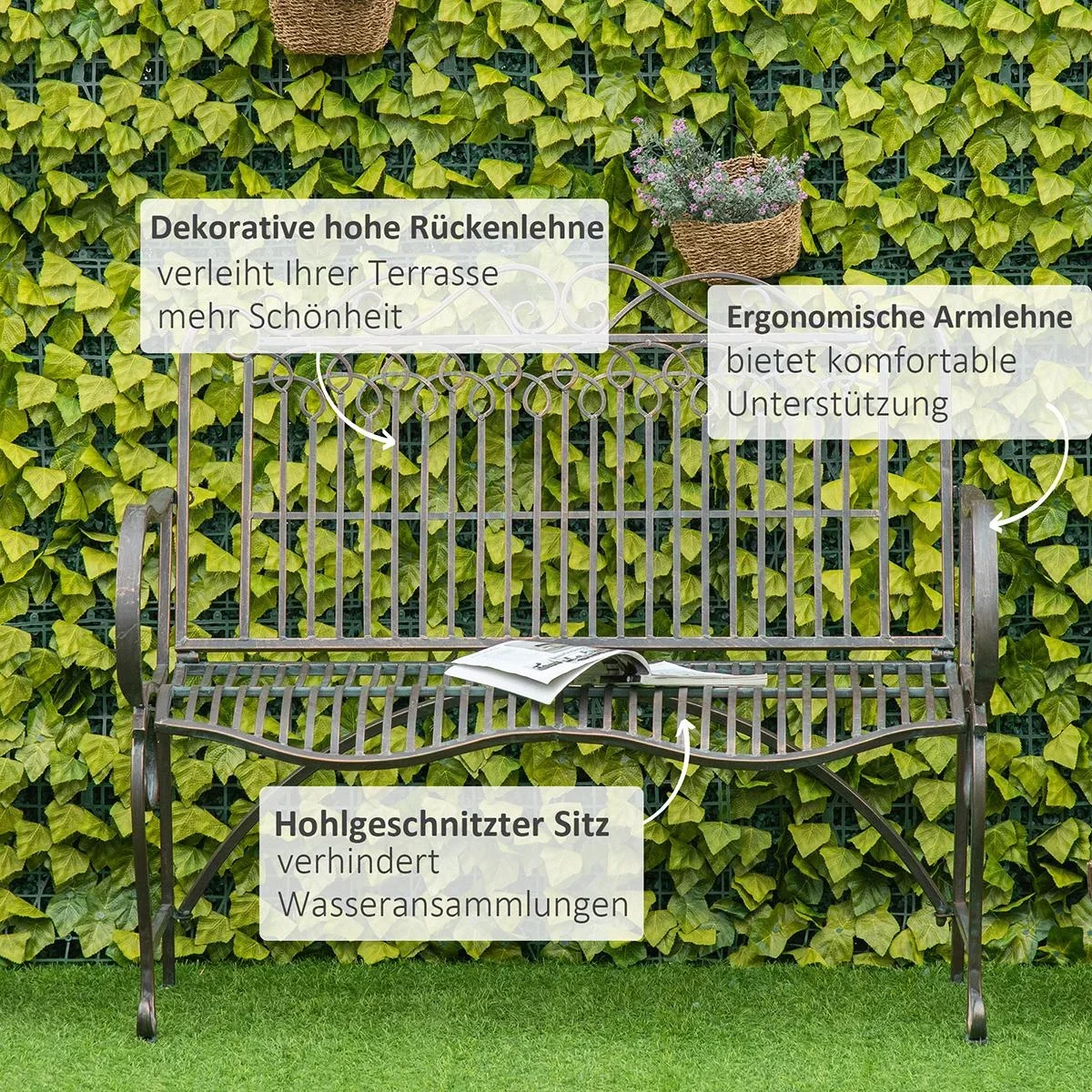 Gartenliege - klappbar - mit Sonnenschirm - Beige - 187 x 58 x 36 cm - 1