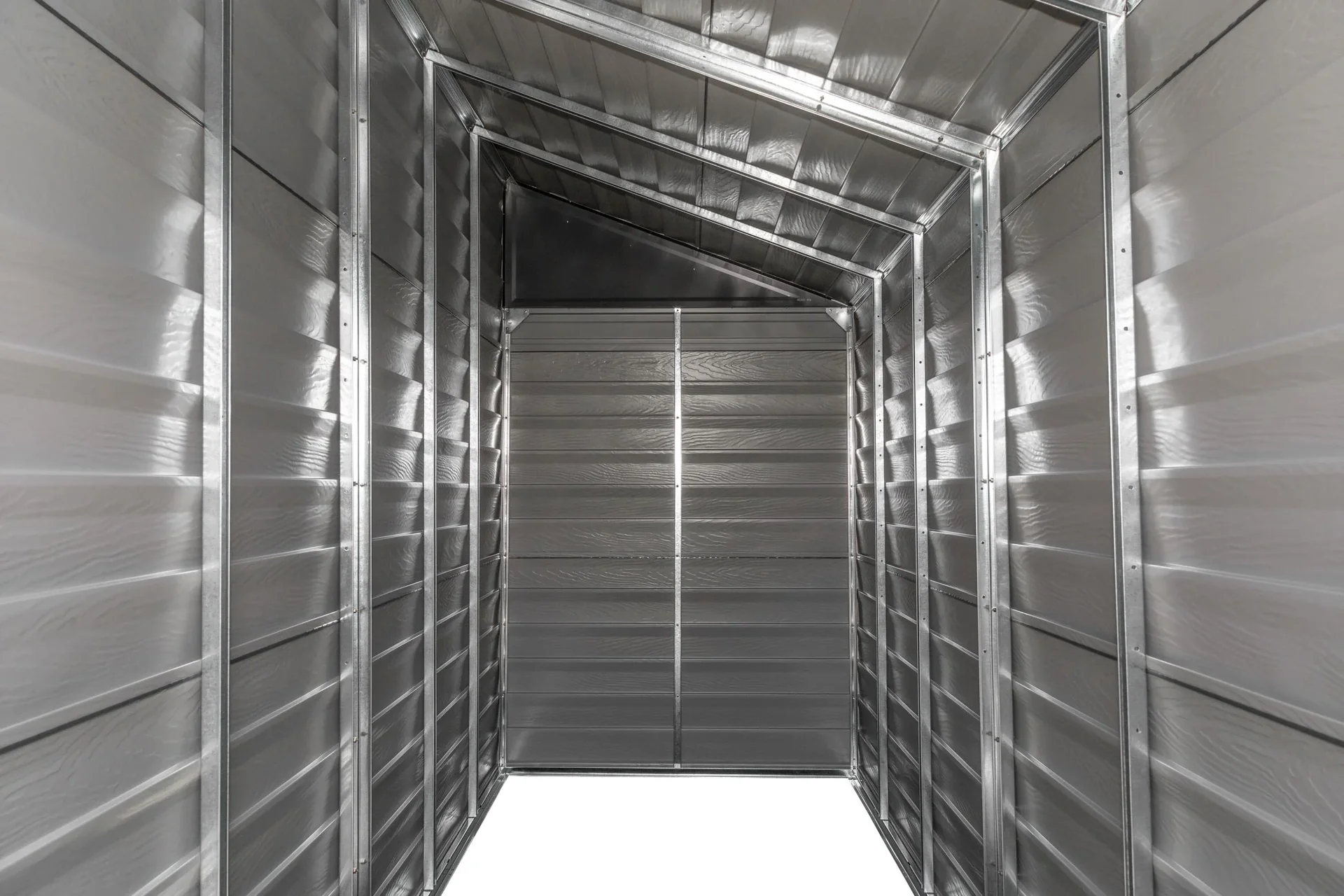 Metallgerätehaus, Anlehnhaus grau, 295x124x208 cm - 3
