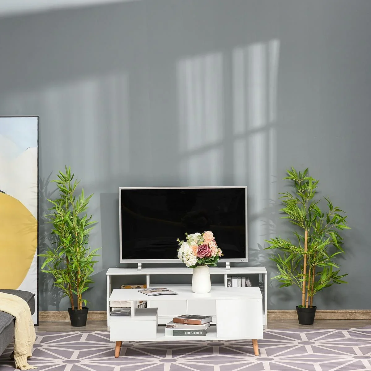 Künstlicher Bambus Kunstpflanze Dekoration Kunstbaum Baumdekoration 120cm - 1