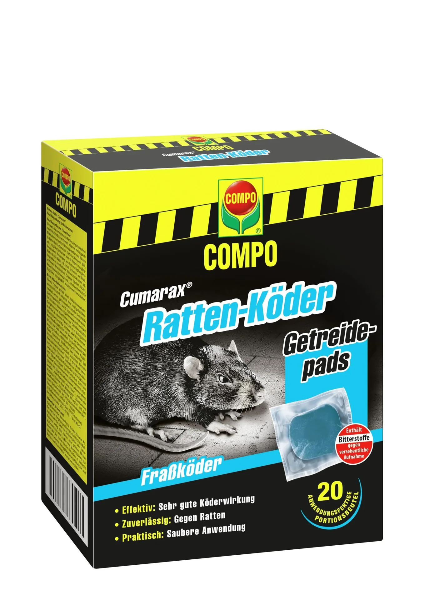 Ratten-Köder Cumarax, anwendungsfertige Beutel, 20 x 10 g - 0