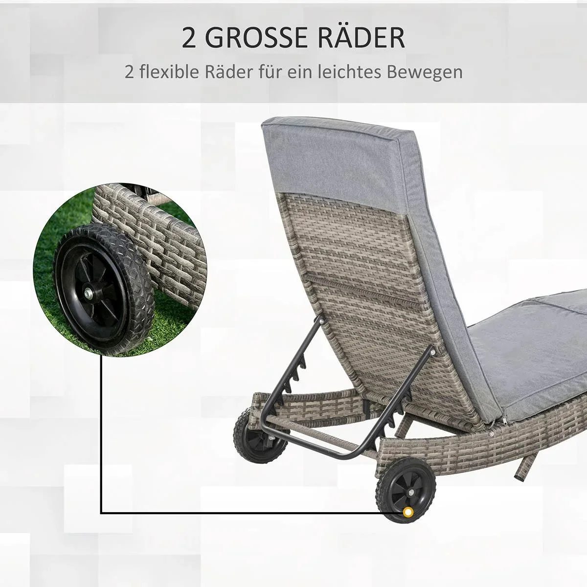 Gartenmöbel Lounge Set 5-teilig mit Beistelltisch Rattanlook - 0