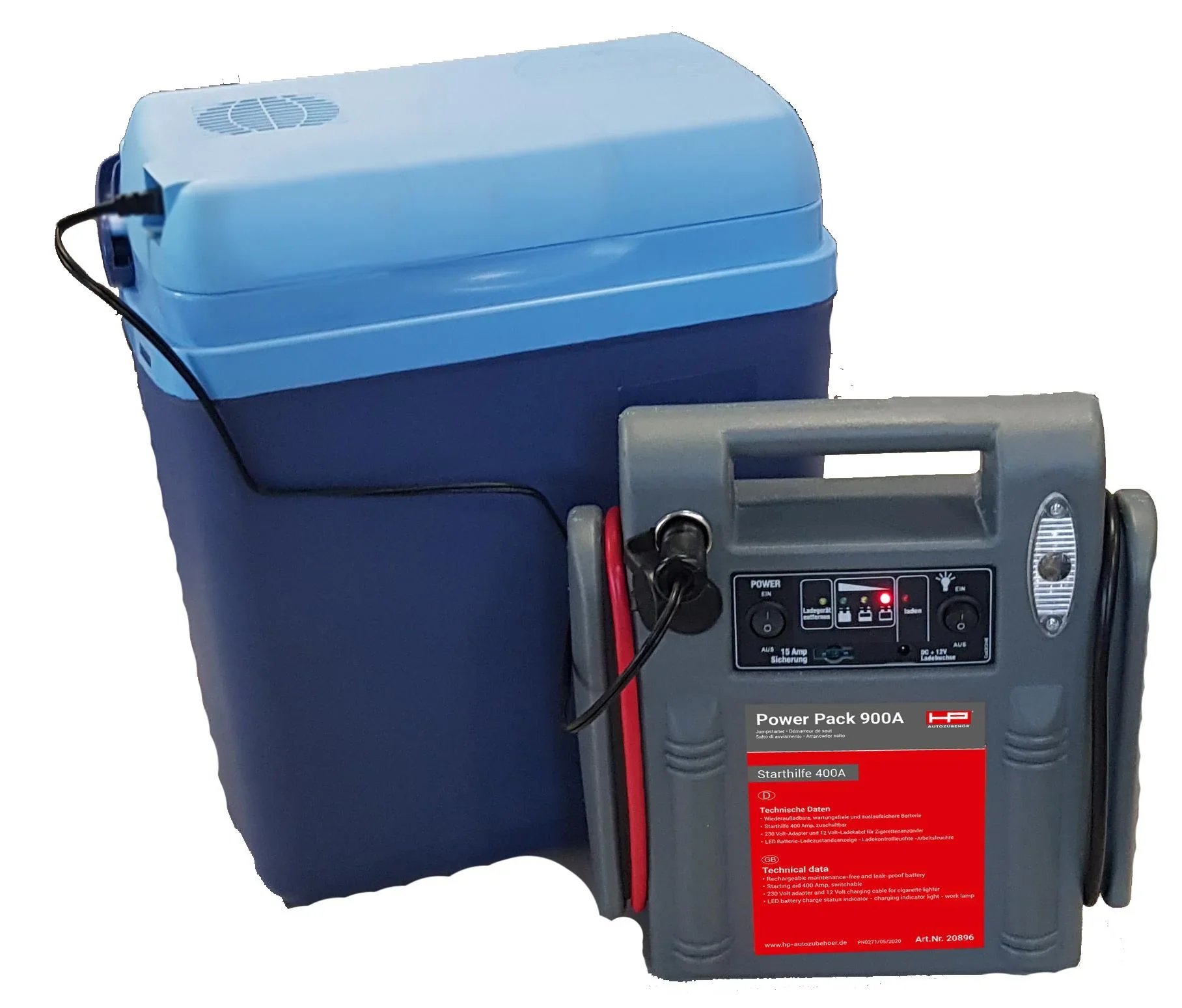 Powerpack 900 A - 15 AH - 12 Volt - 3 in 1 - Starthilfe - Arbeitsleuchte - Energie-Station - 9